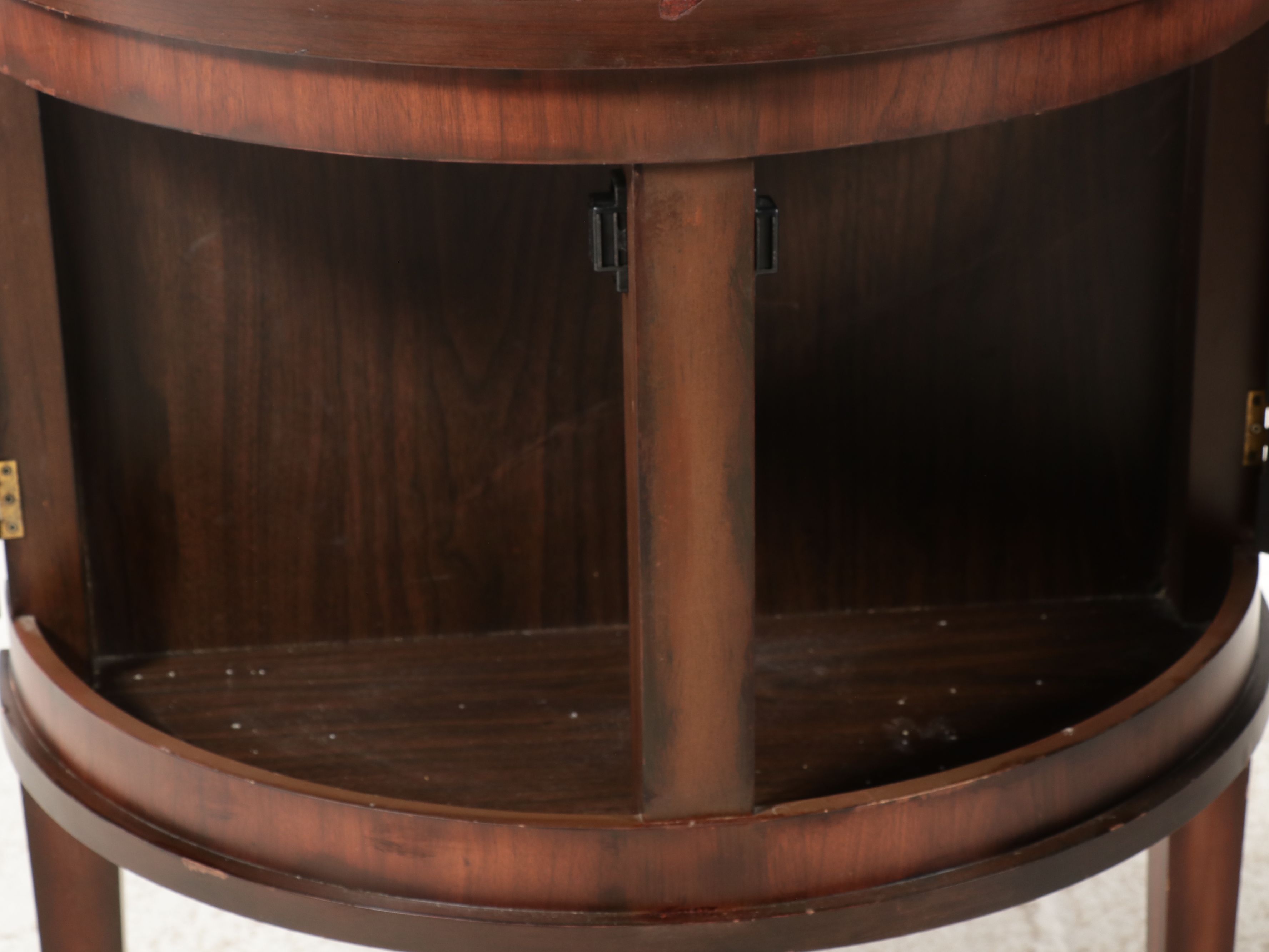 Pair of Hepplewhite Style Reeded Commode Tables, Mid-20th Century