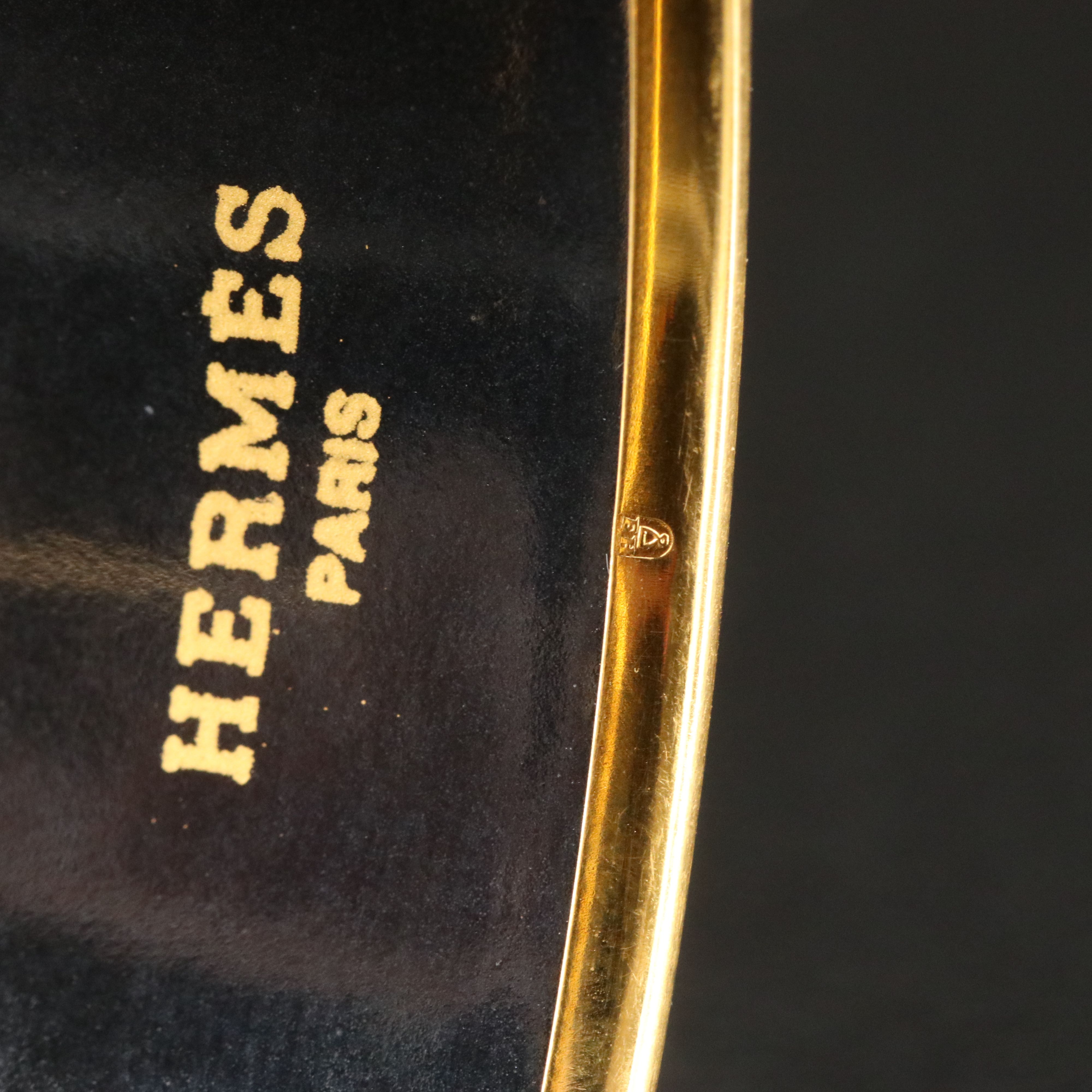 Hermès Bird Motif Wide Enamel Bracelet