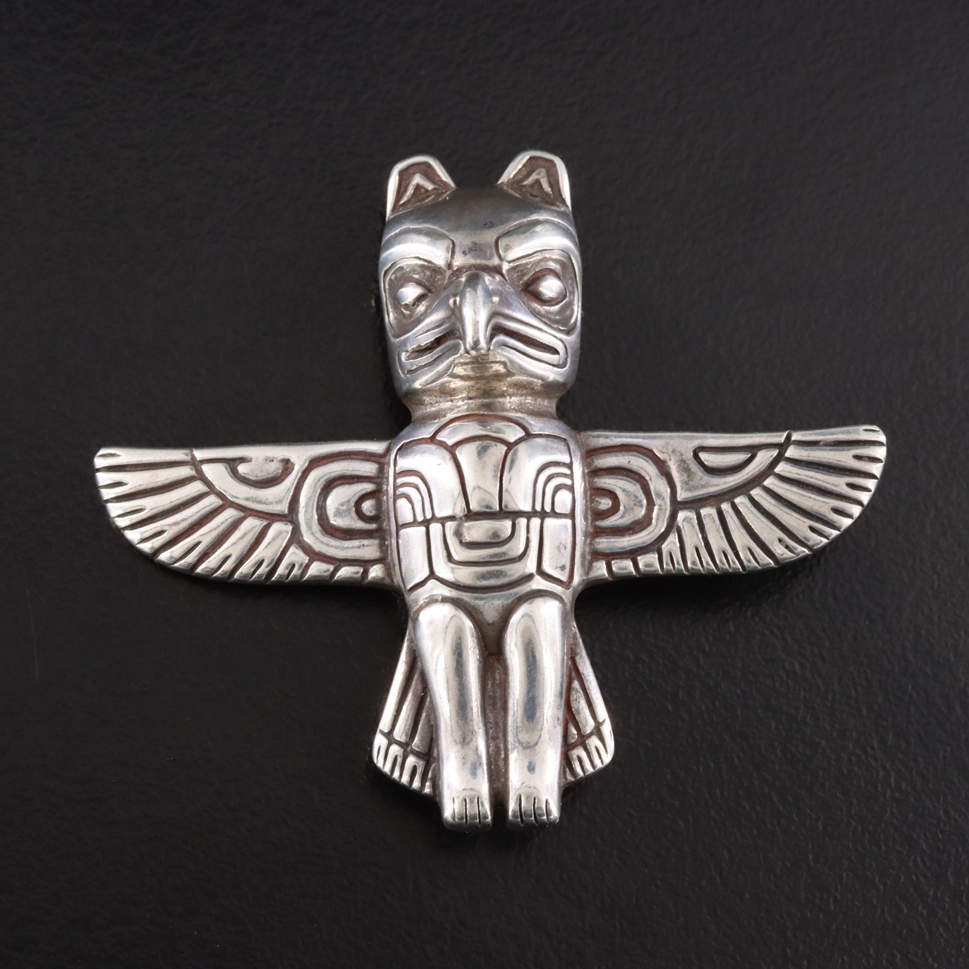 Vintage Northwest Coast Kabana Sterling Totem Pin