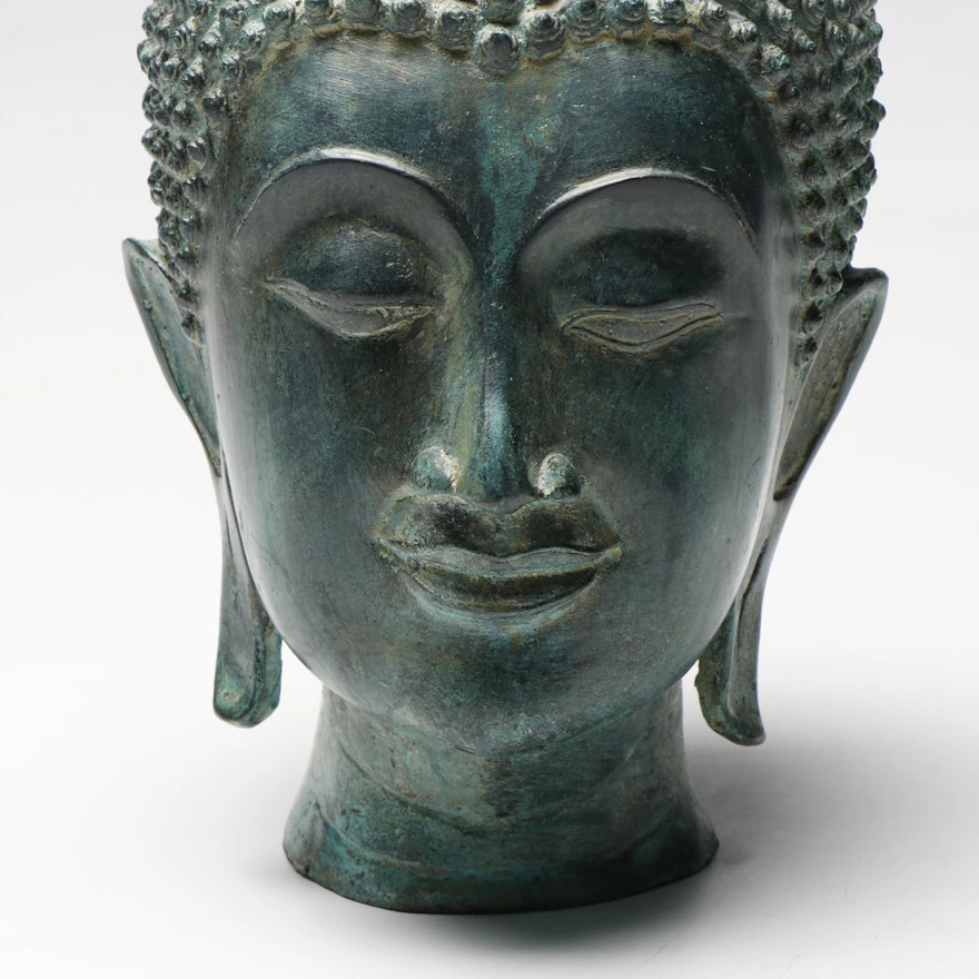 Southeast Asian Style Oxidized Metal Buddha Heads | EBTH
