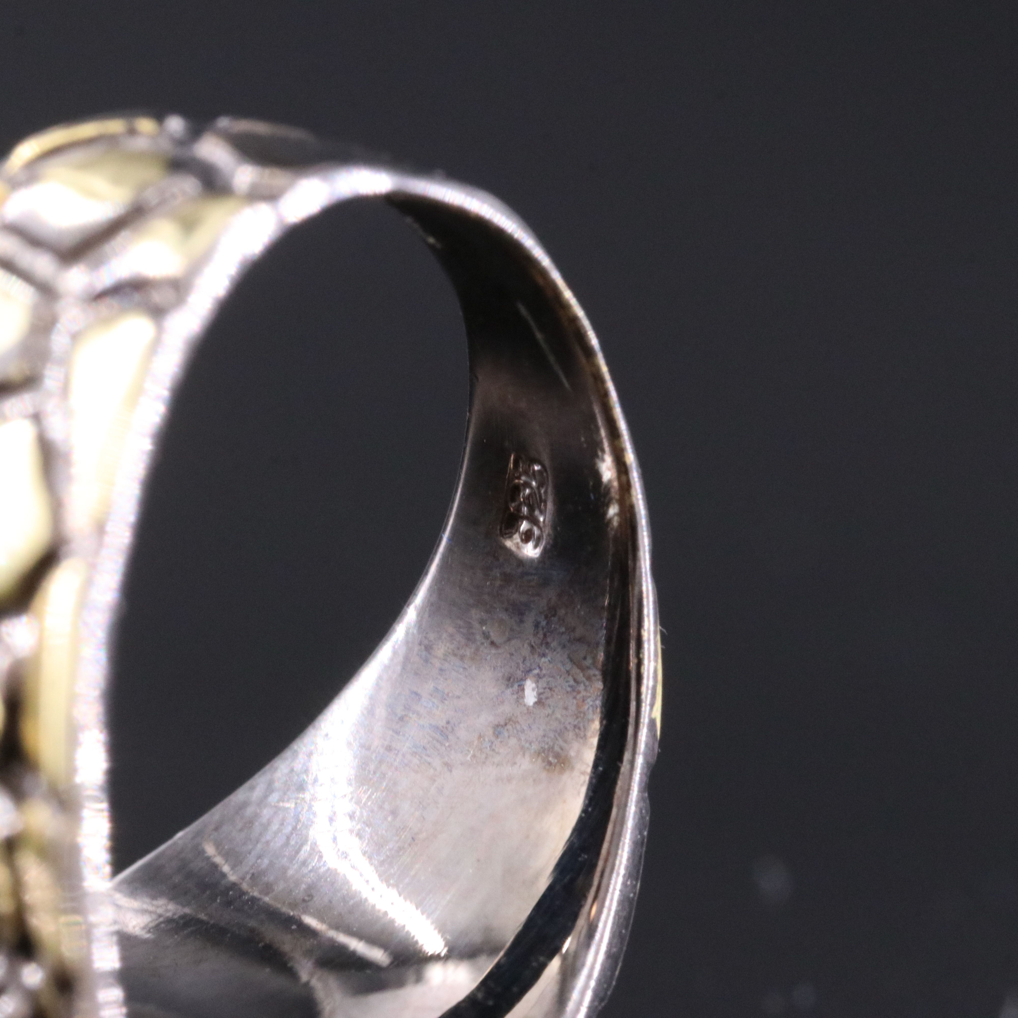 Sterling Two-Tone Opal Ring