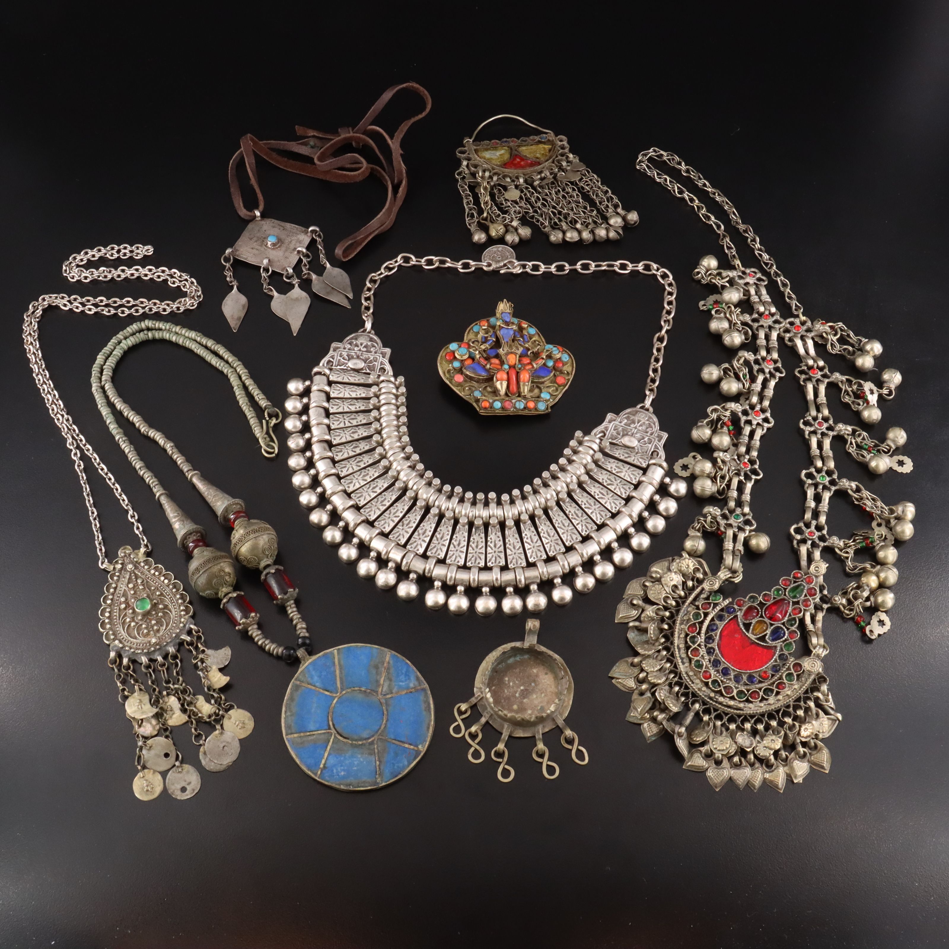 Vintage Faux Gemstone Vishnu & Garuda Brooch Featured in Multi-Cultural Jewelry