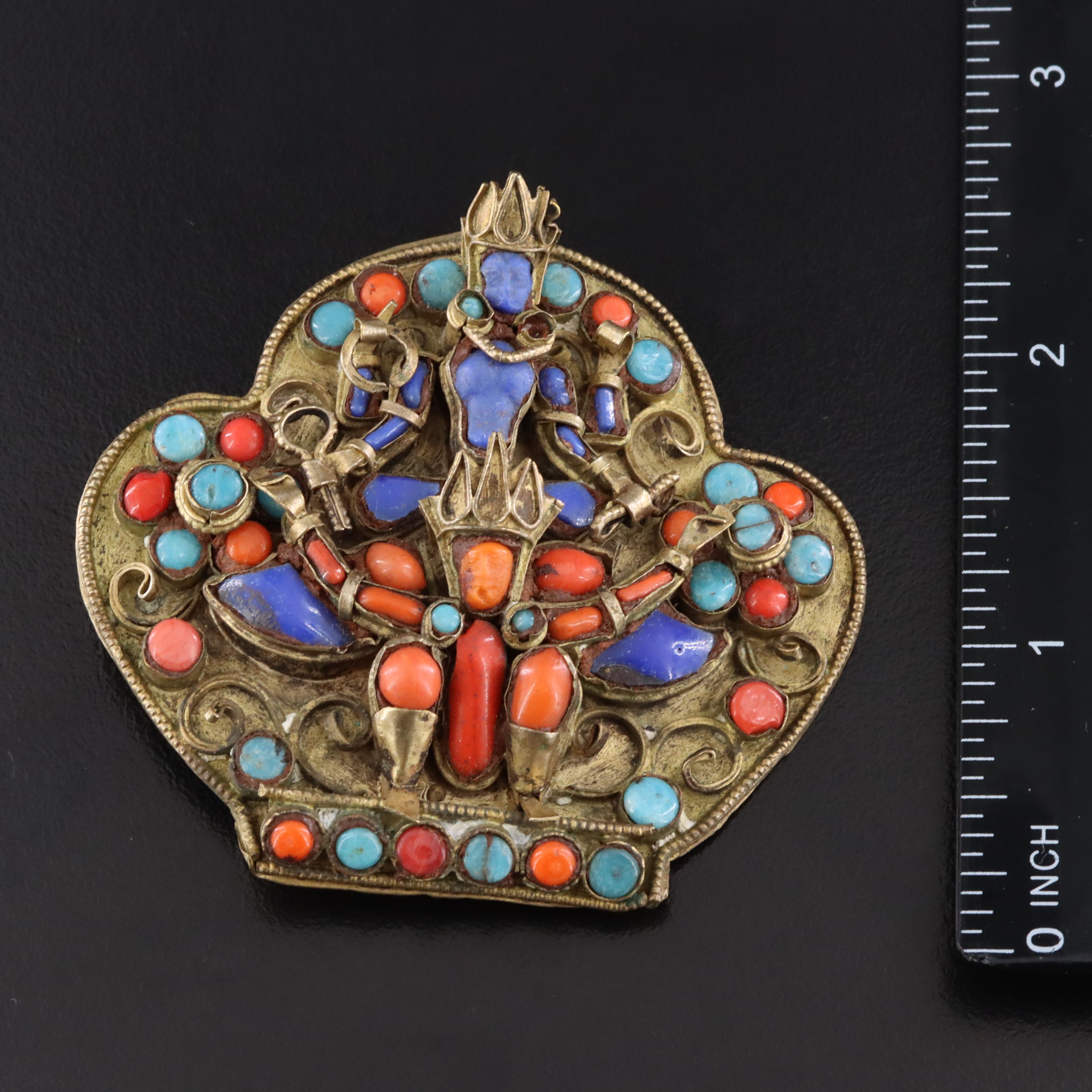 Vintage Faux Gemstone Vishnu & Garuda Brooch Featured in Multi-Cultural Jewelry
