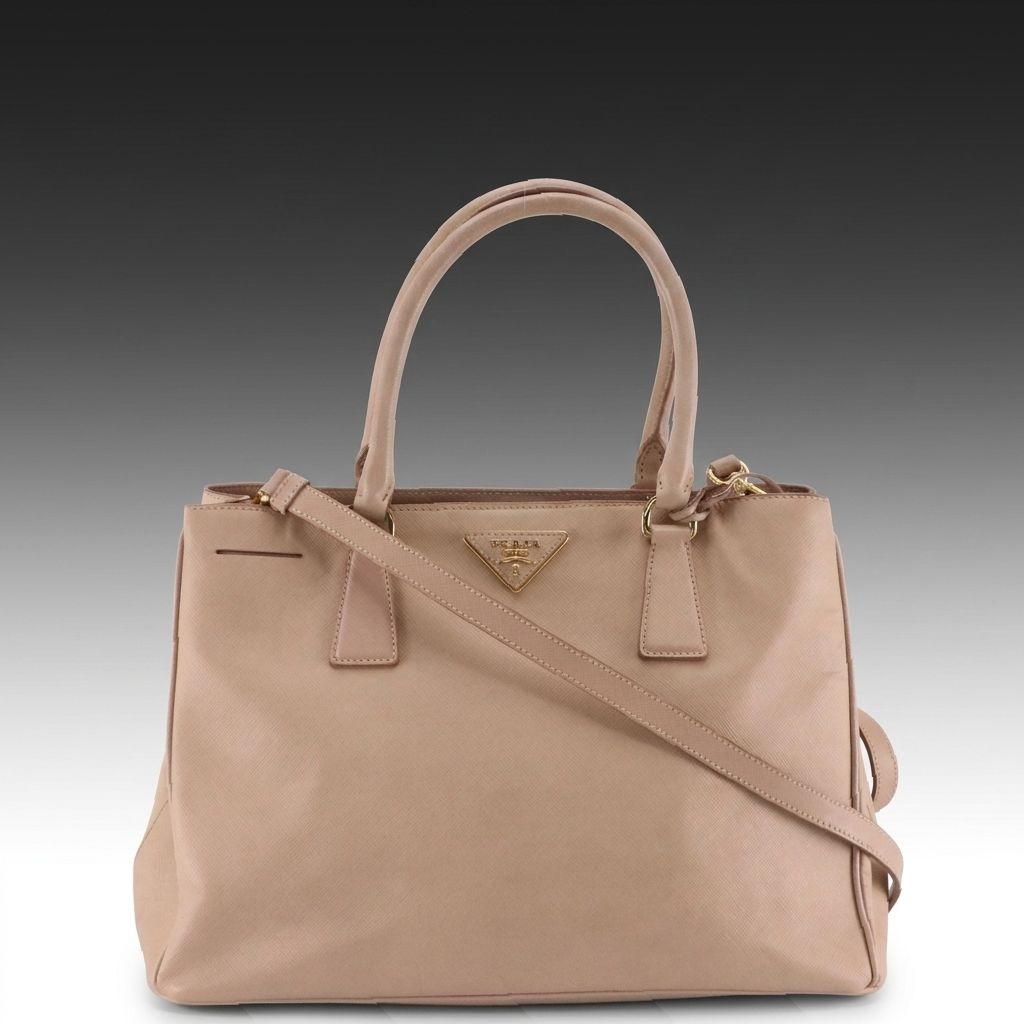 Prada Beige Saffiano Leather Galleria Two-Way Bag