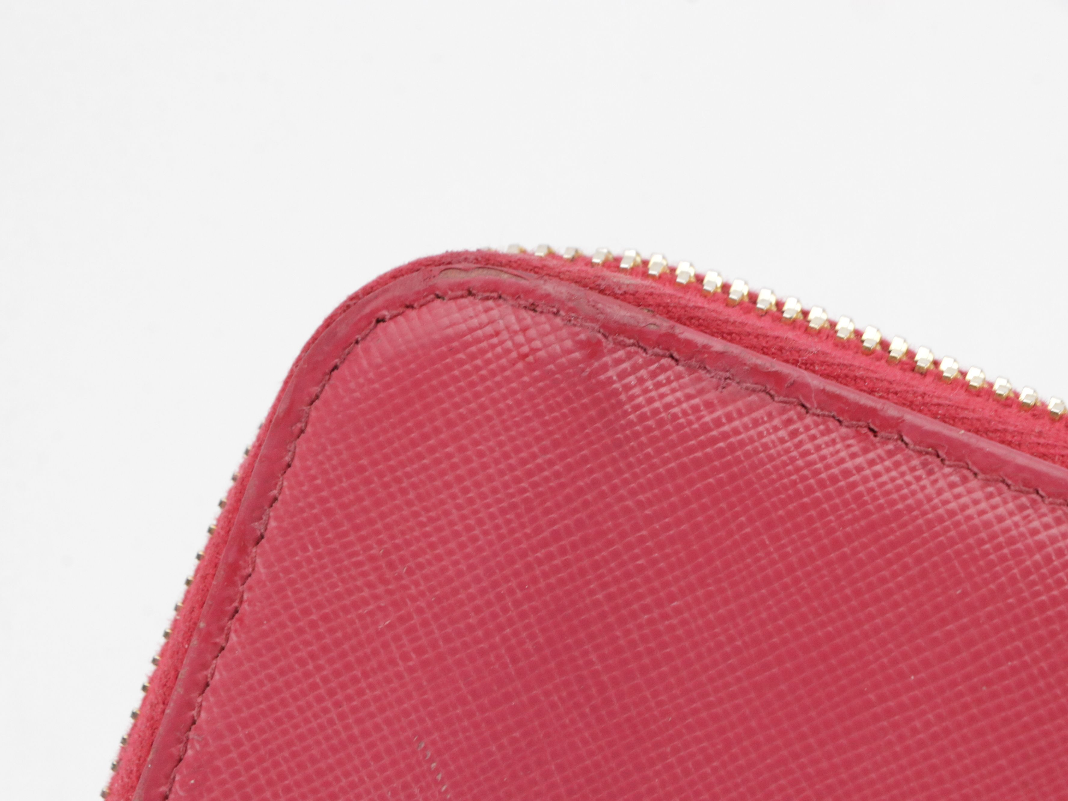 Prada Zip Around Bow Wallet in Pink Saffiano Leather, With Box