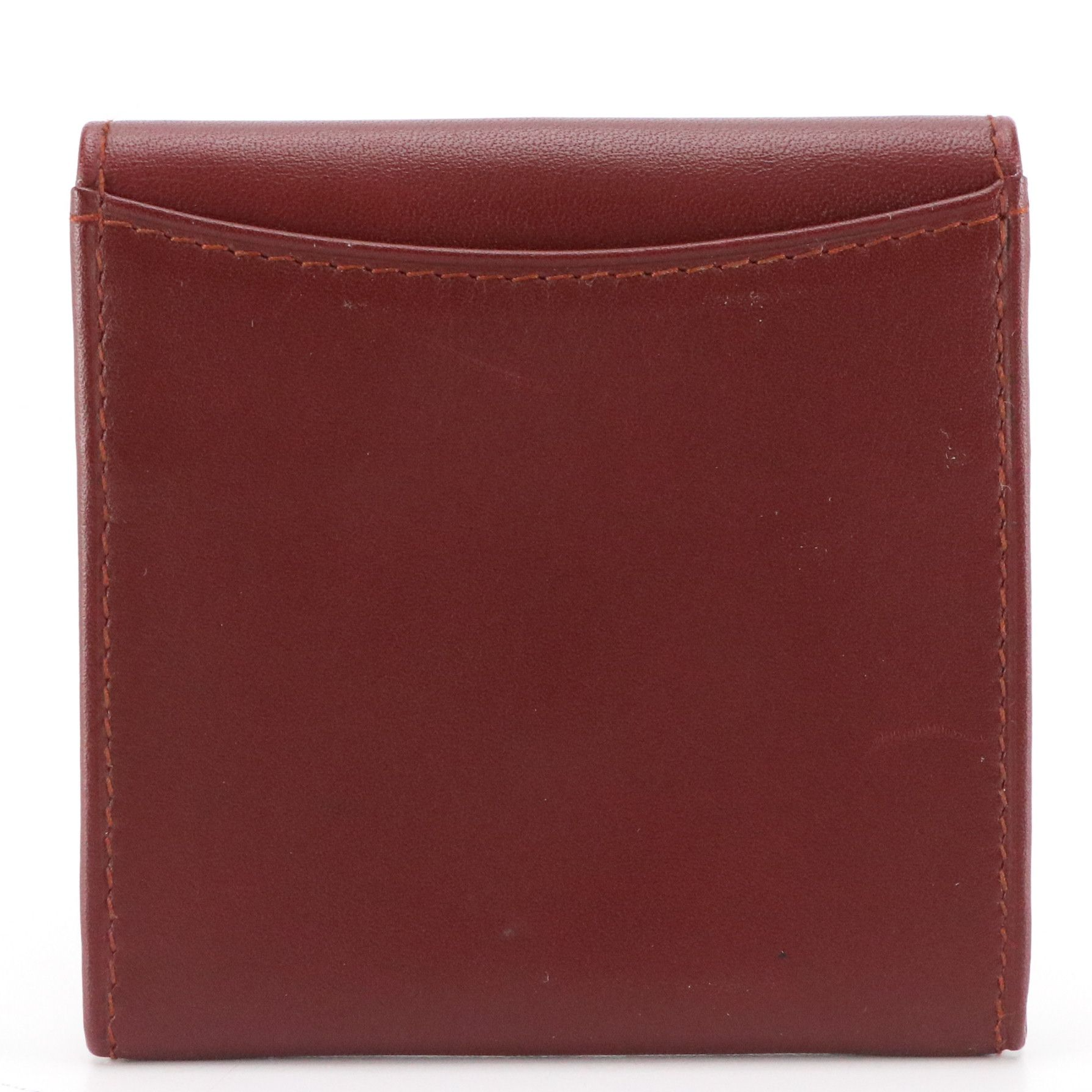 Cartier Coin Pouch in Smooth Burgundy Calf Leather, With Box