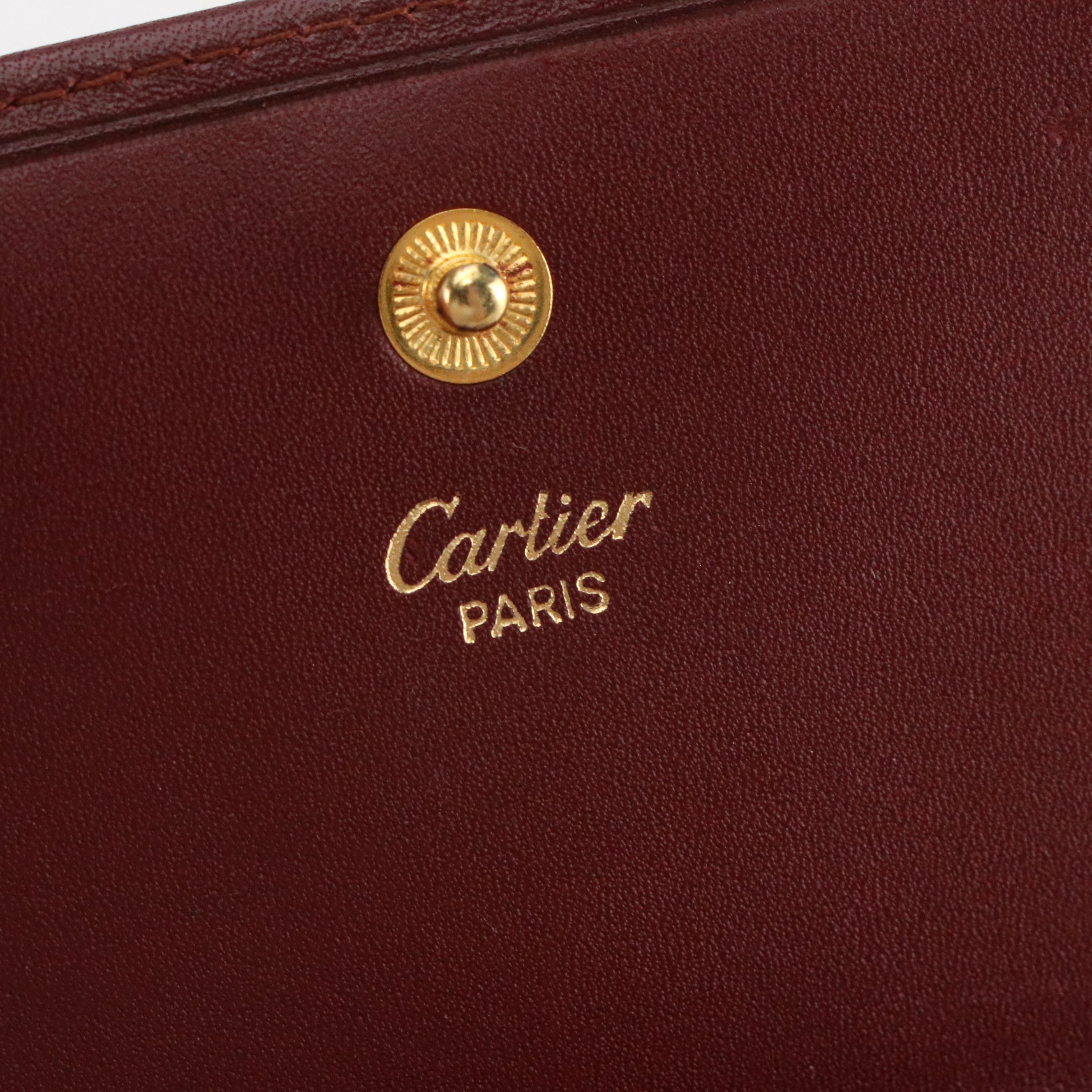 Cartier Coin Pouch in Smooth Burgundy Calf Leather, With Box