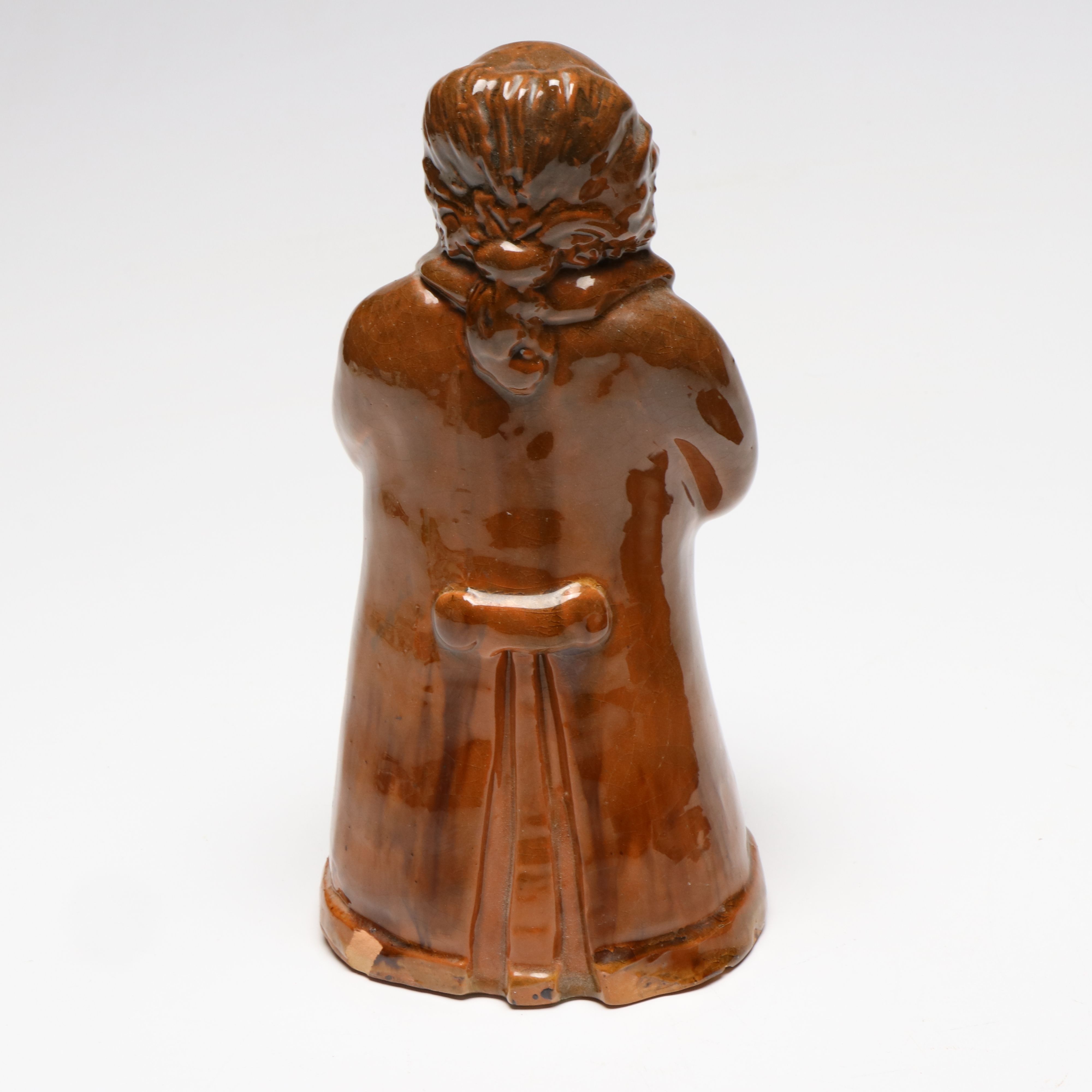 Turtlecreek Pottery Folk Art Redware Plate and Figurine, 2000s