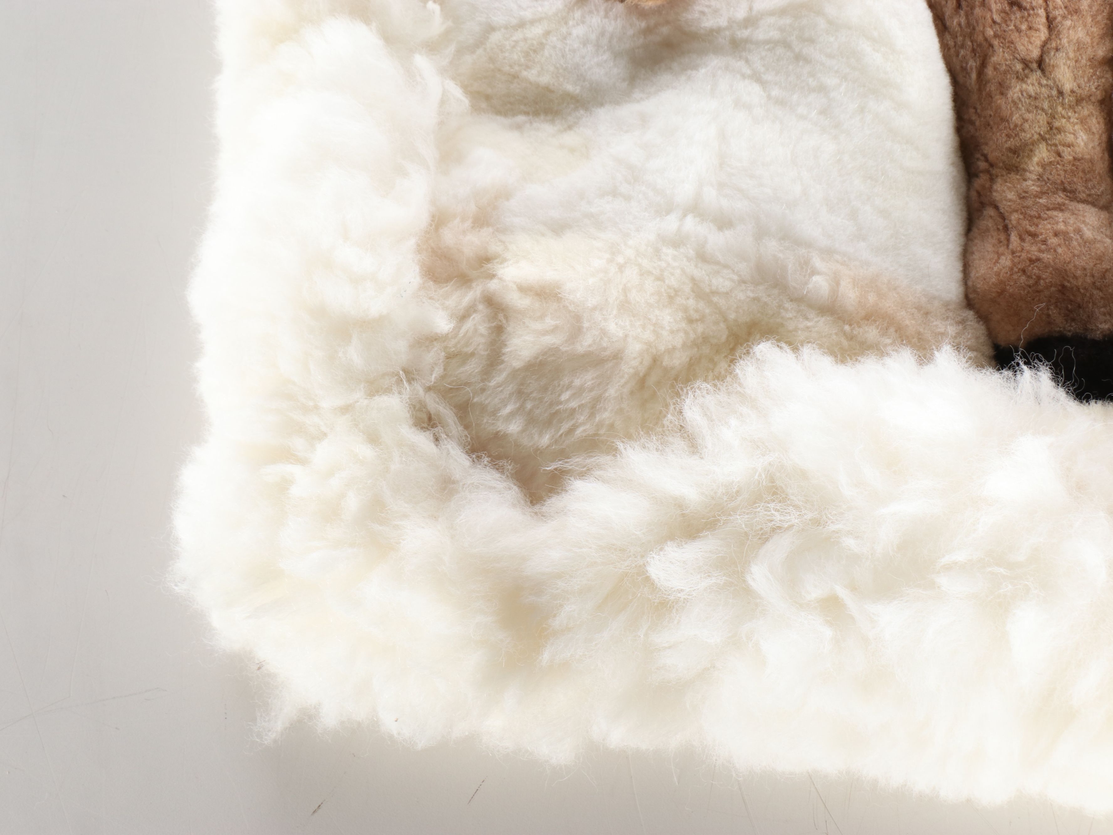 2'8 x 3'8 Handmade Patchwork Shearling Buffalo Pictorial Accent Rug