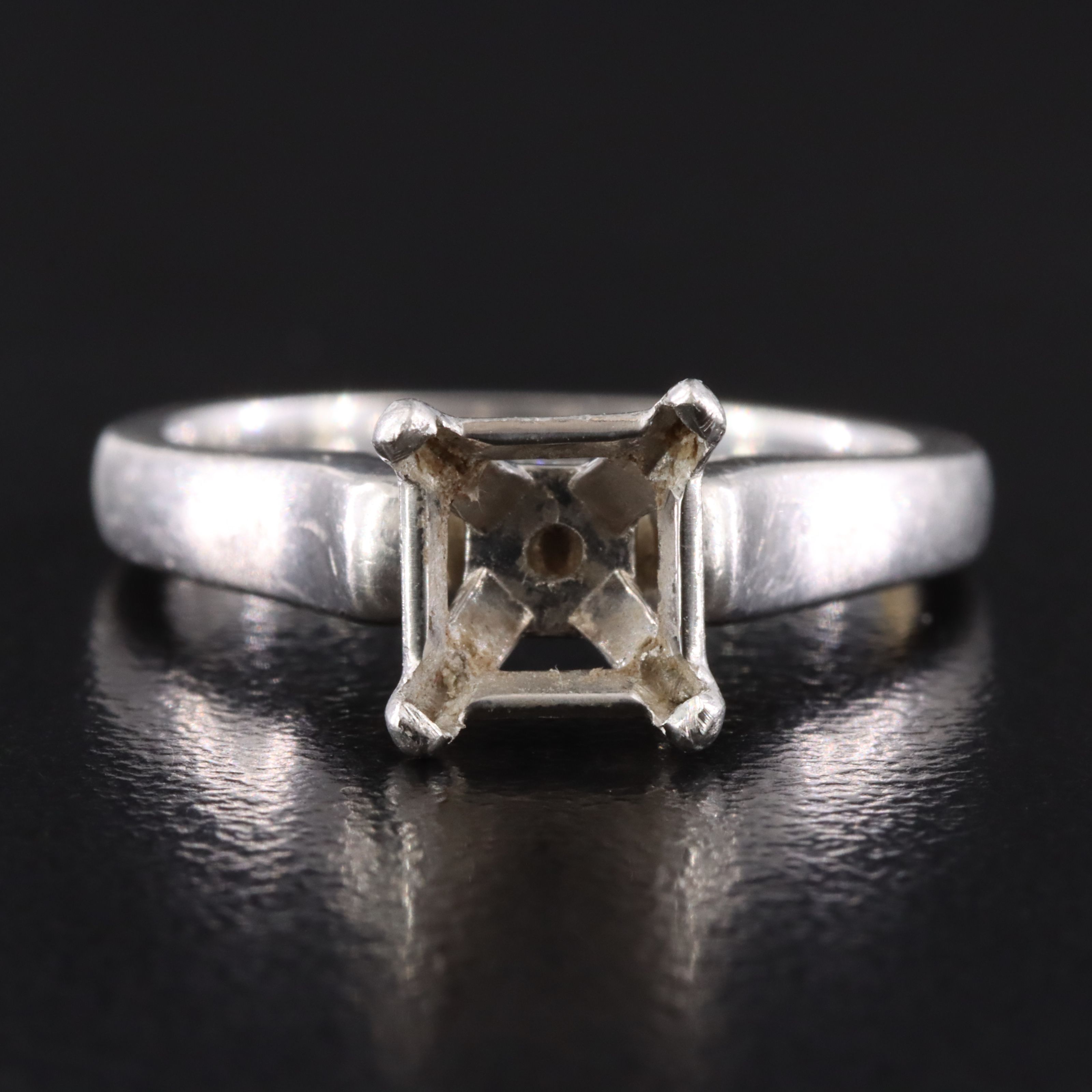 Platinum 0.05 CTW Diamond Semi Mount Ring