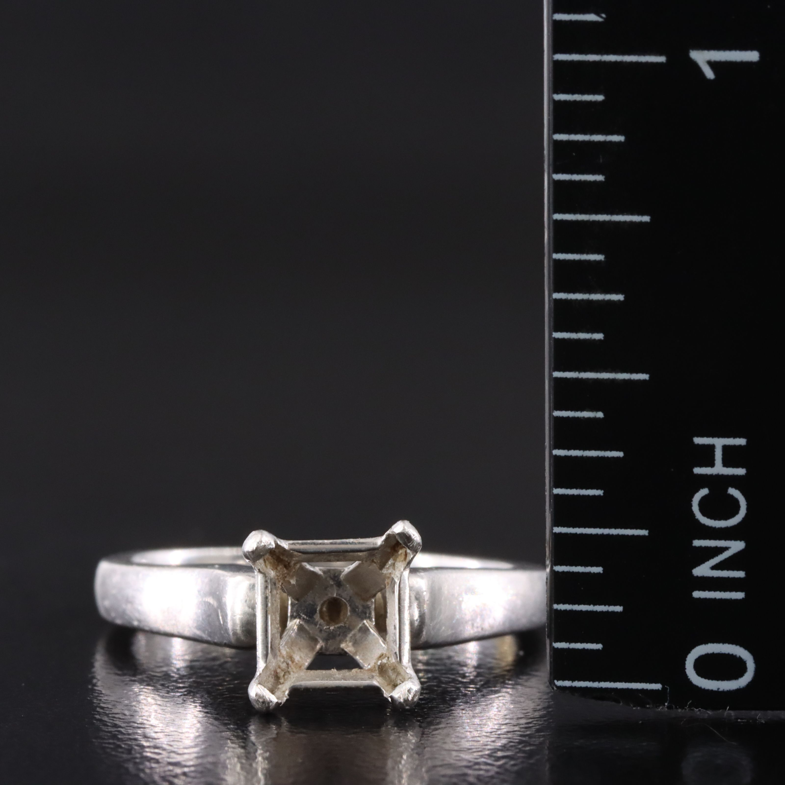 Platinum 0.05 CTW Diamond Semi Mount Ring