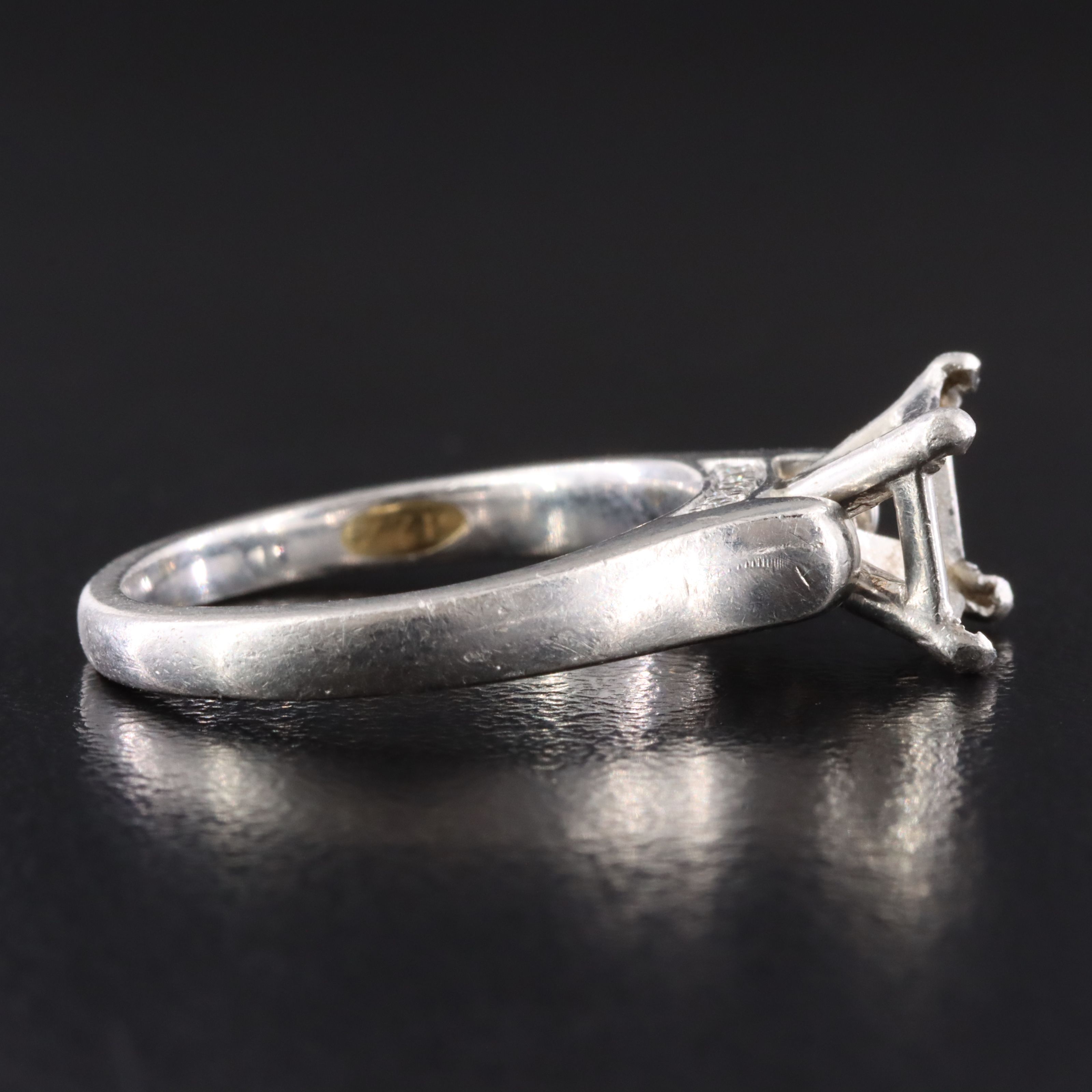 Platinum 0.05 CTW Diamond Semi Mount Ring