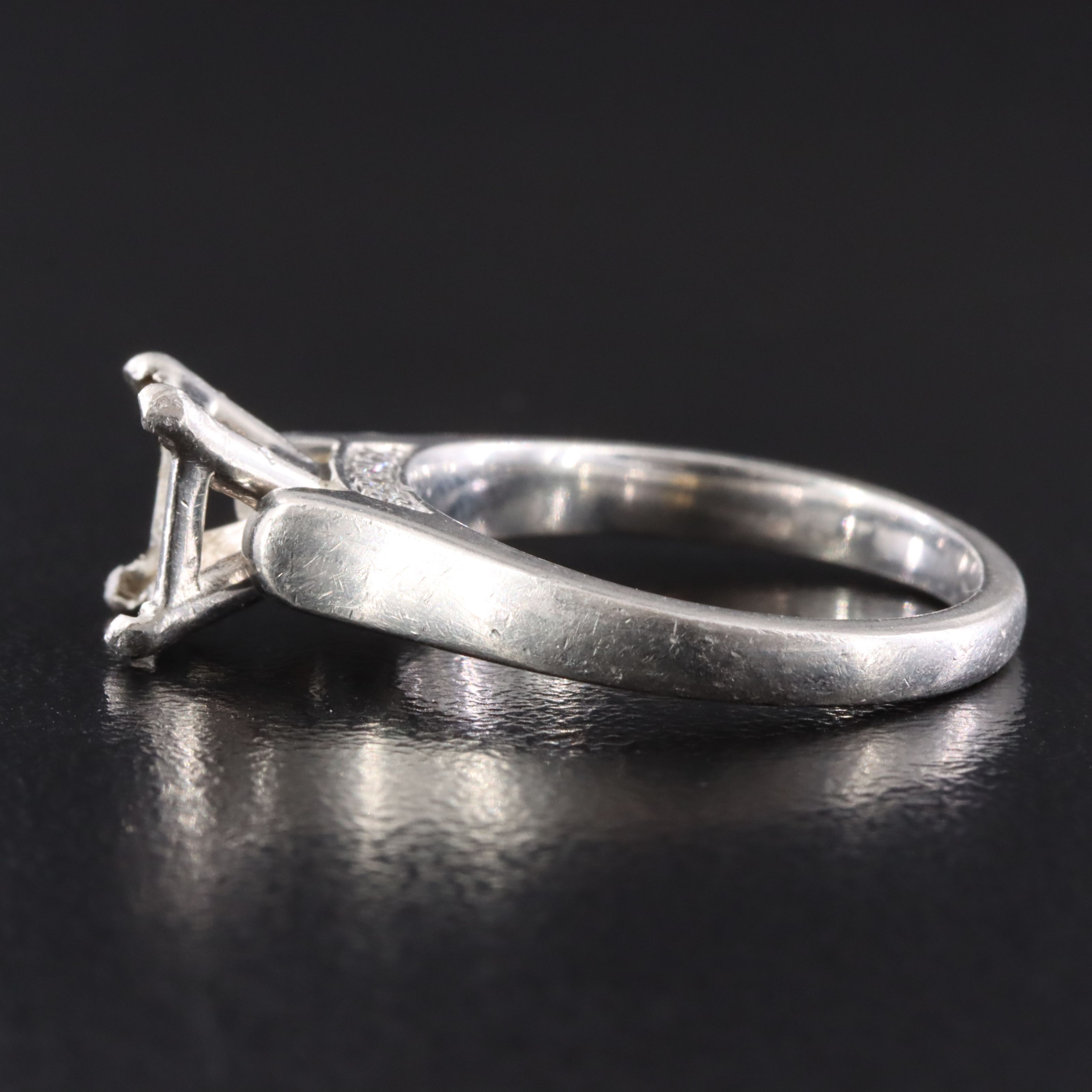 Platinum 0.05 CTW Diamond Semi Mount Ring