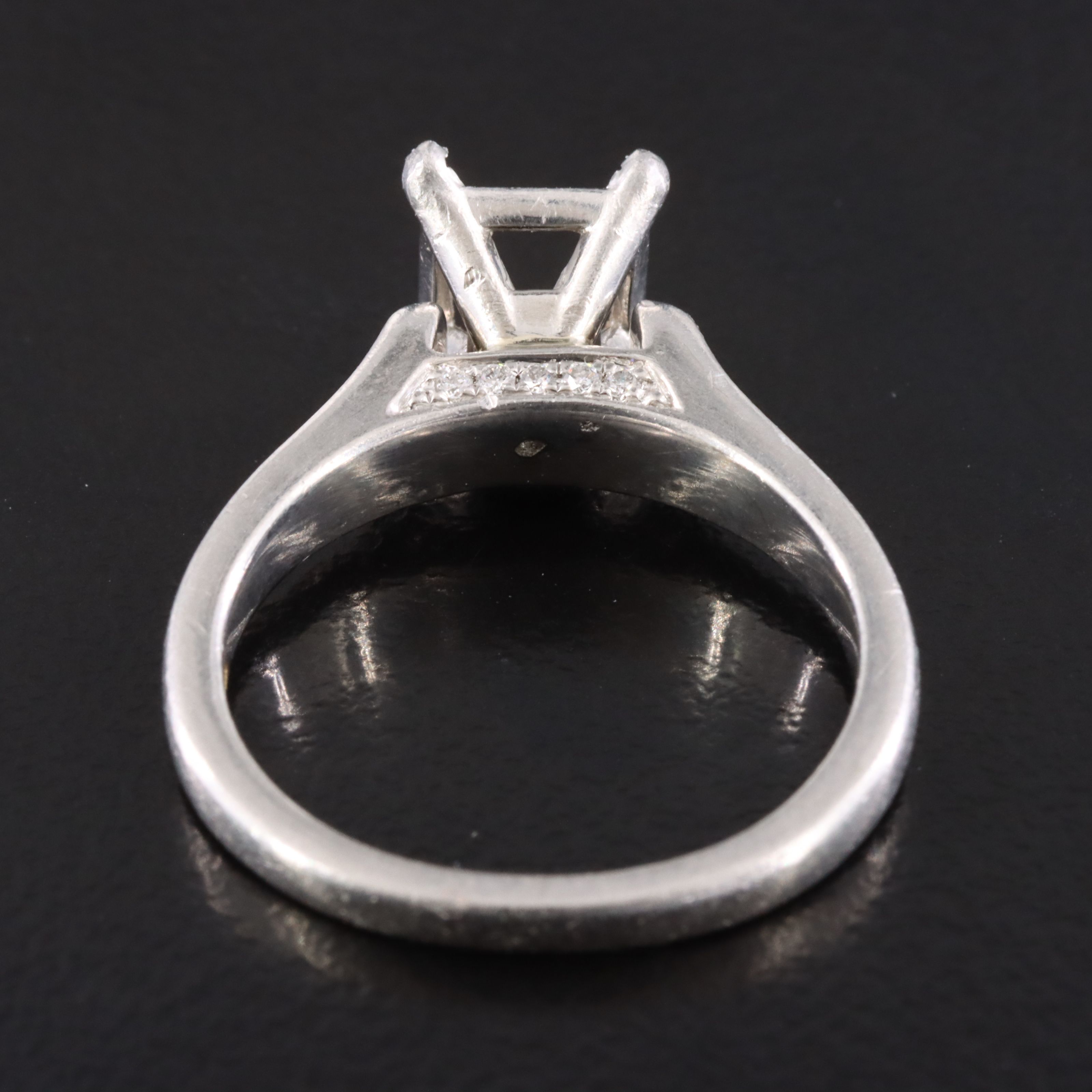 Platinum 0.05 CTW Diamond Semi Mount Ring
