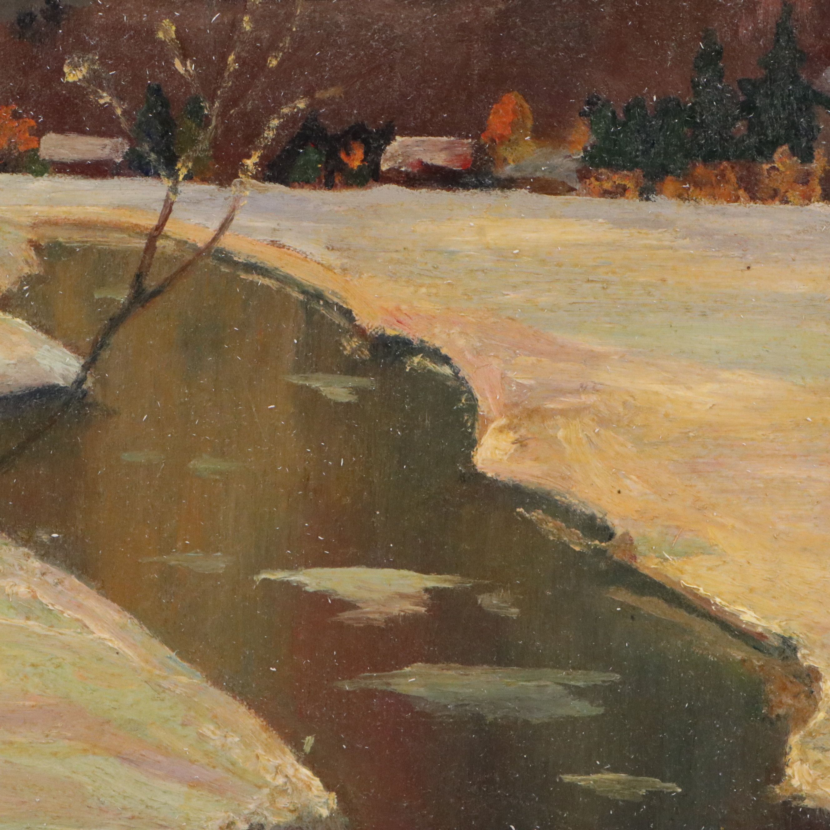 Rudolph Otto Mountainous Landscape with Small Village, Early to Mid-20th Century