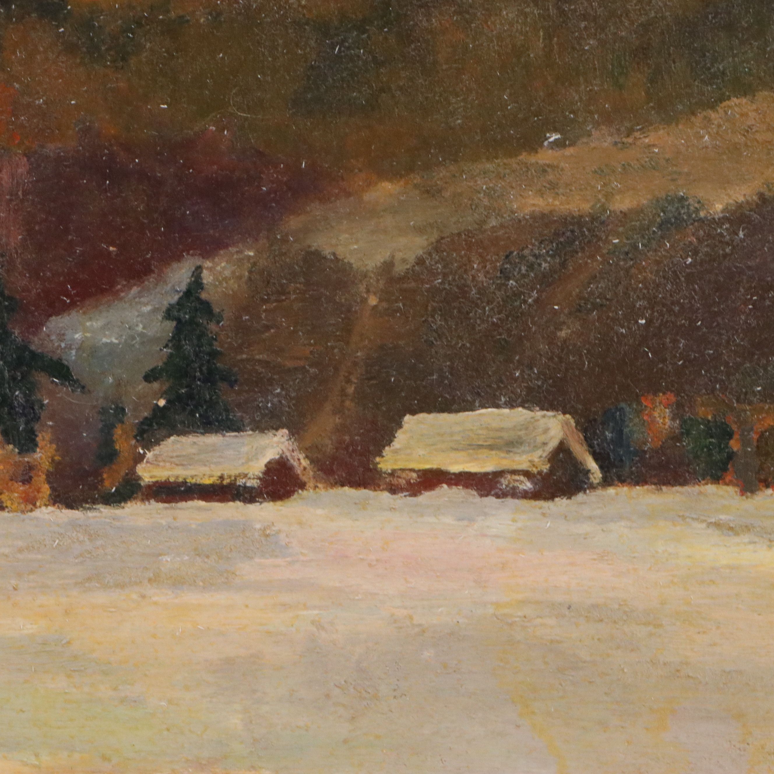 Rudolph Otto Mountainous Landscape with Small Village, Early to Mid-20th Century