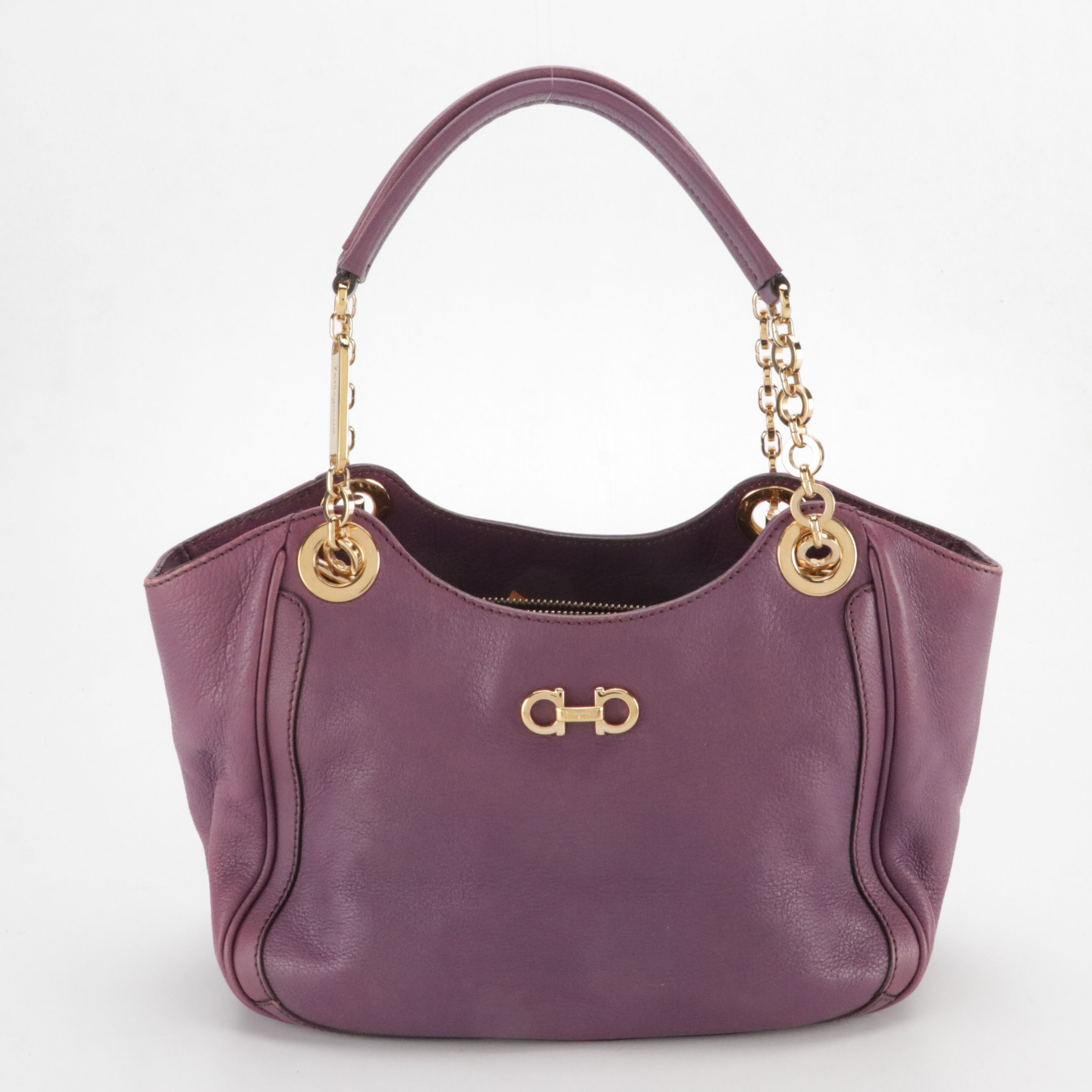 Salvatore Ferragamo Calfskin Leather Betulla Shoulder Bag with Gancini Hardware