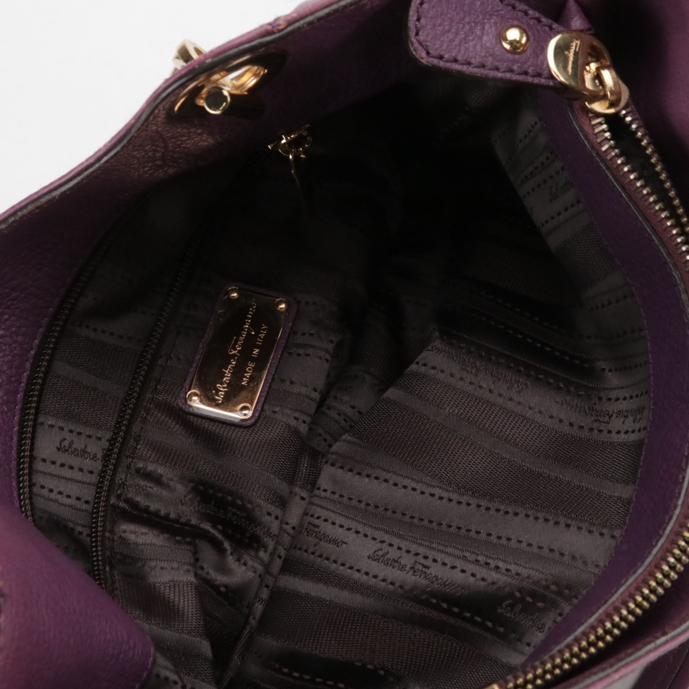 Salvatore Ferragamo Calfskin Leather Betulla Shoulder Bag with Gancini Hardware