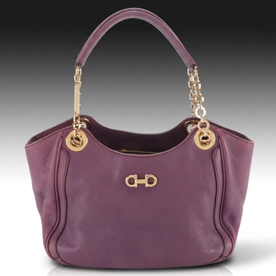 Salvatore Ferragamo Calfskin Leather Betulla Shoulder Bag with Gancini Hardware