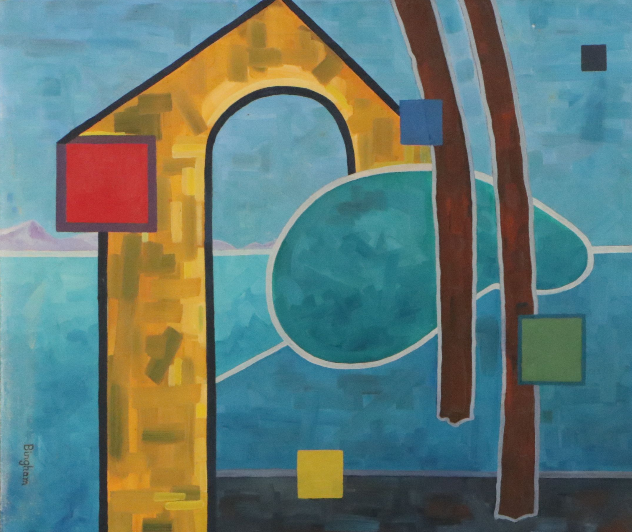 Bingham Abstract Geometric Acrylic Painting