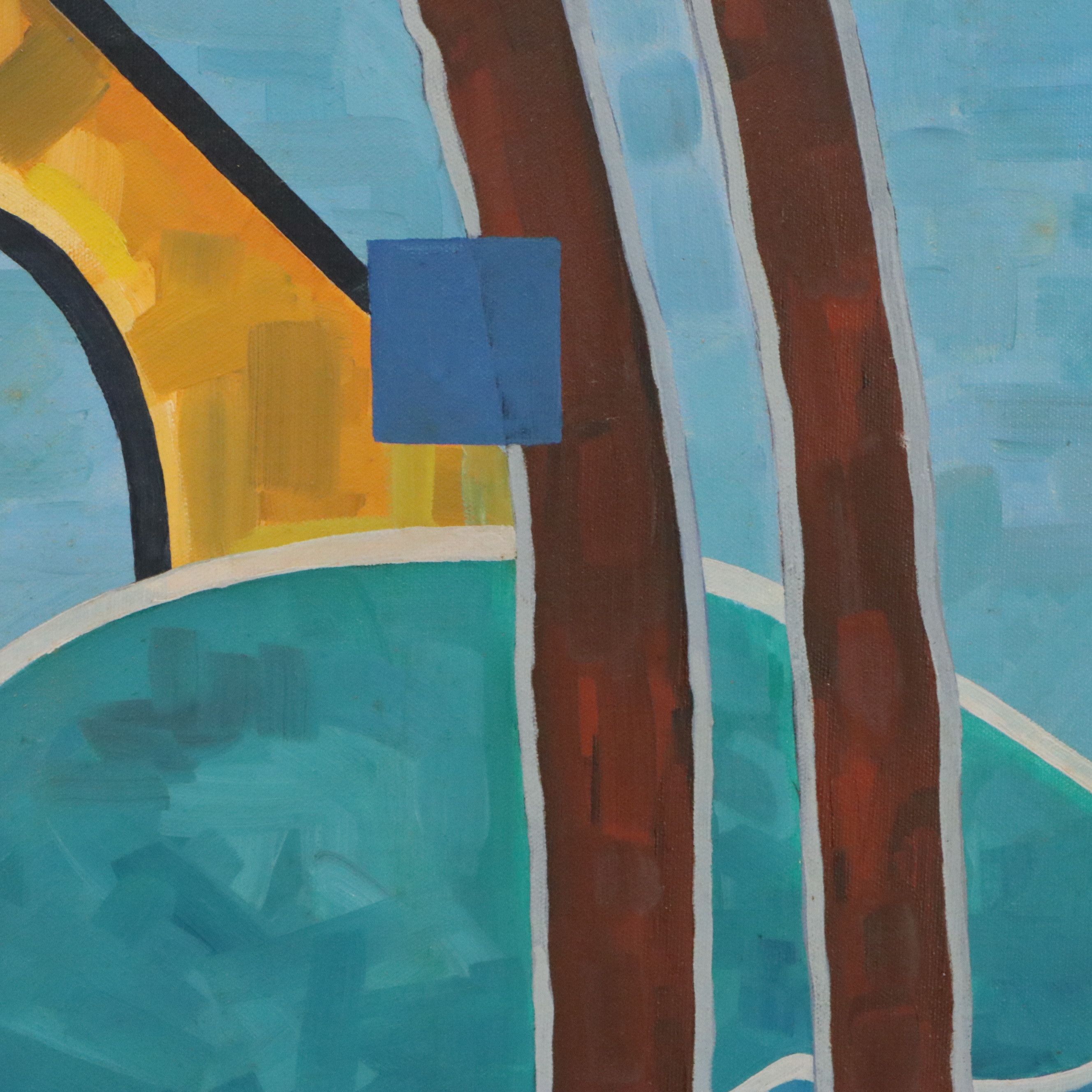 Bingham Abstract Geometric Acrylic Painting