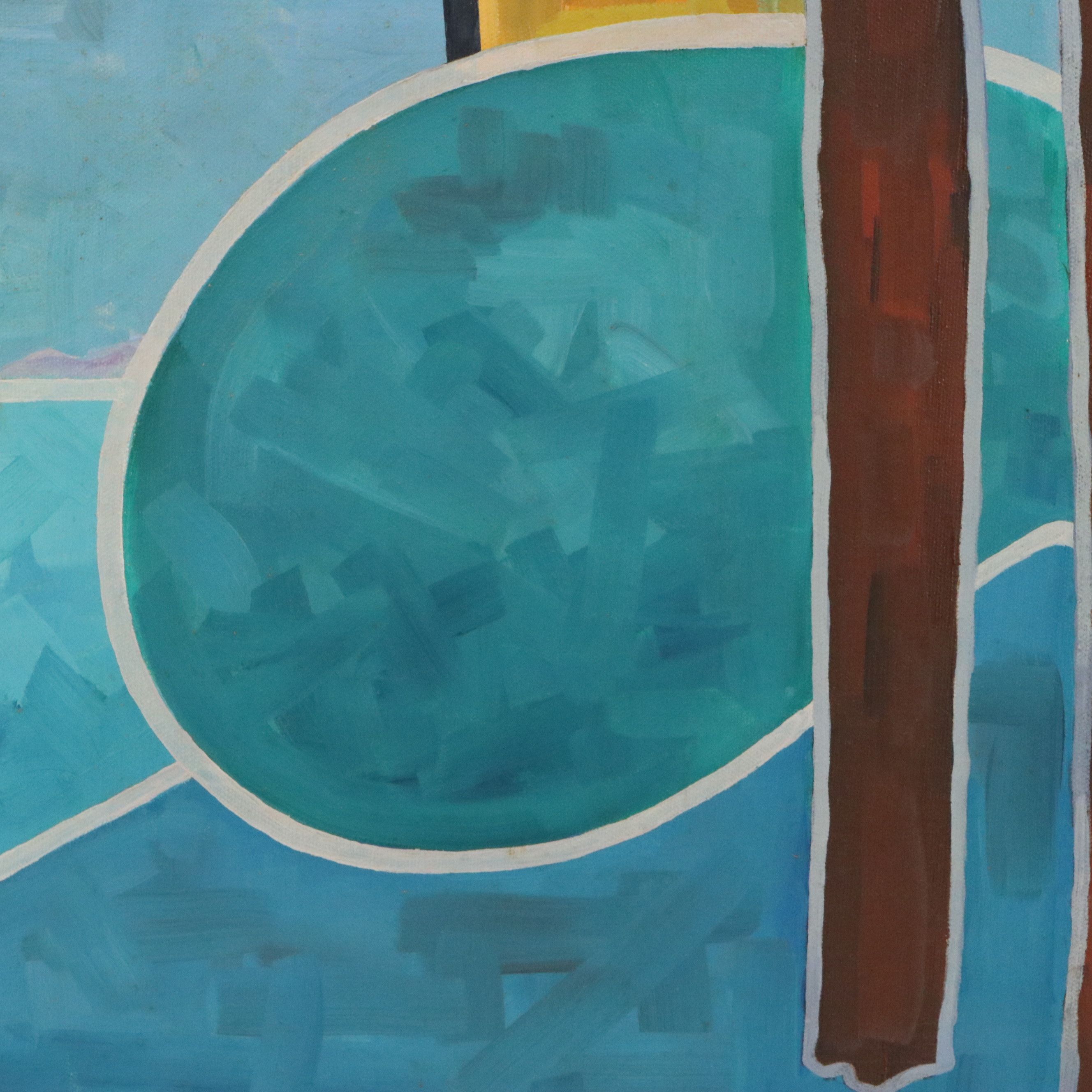 Bingham Abstract Geometric Acrylic Painting