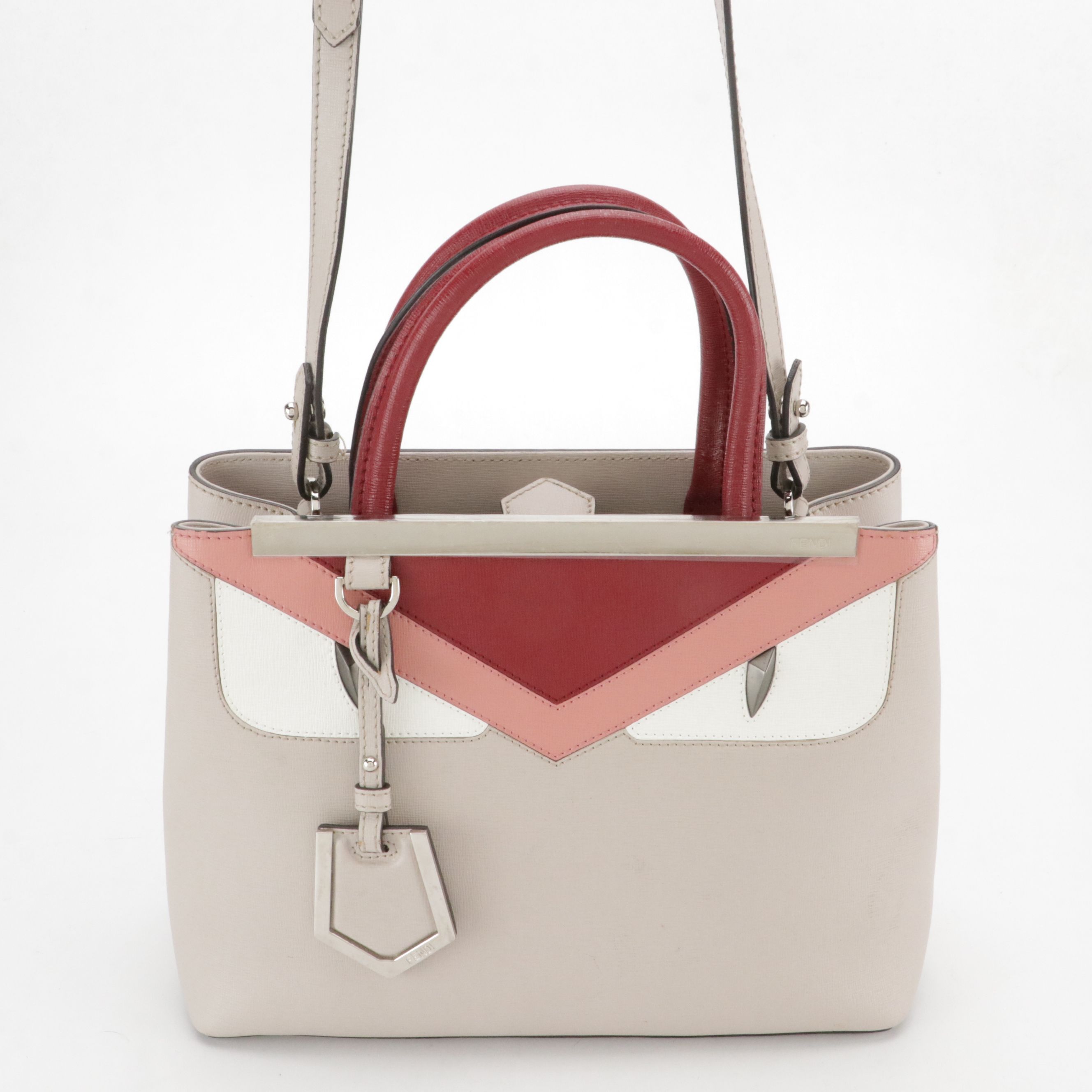 Fendi Petite 2Jours Monster Two-Way Tote Bag in Multicolor Saffiano Leather