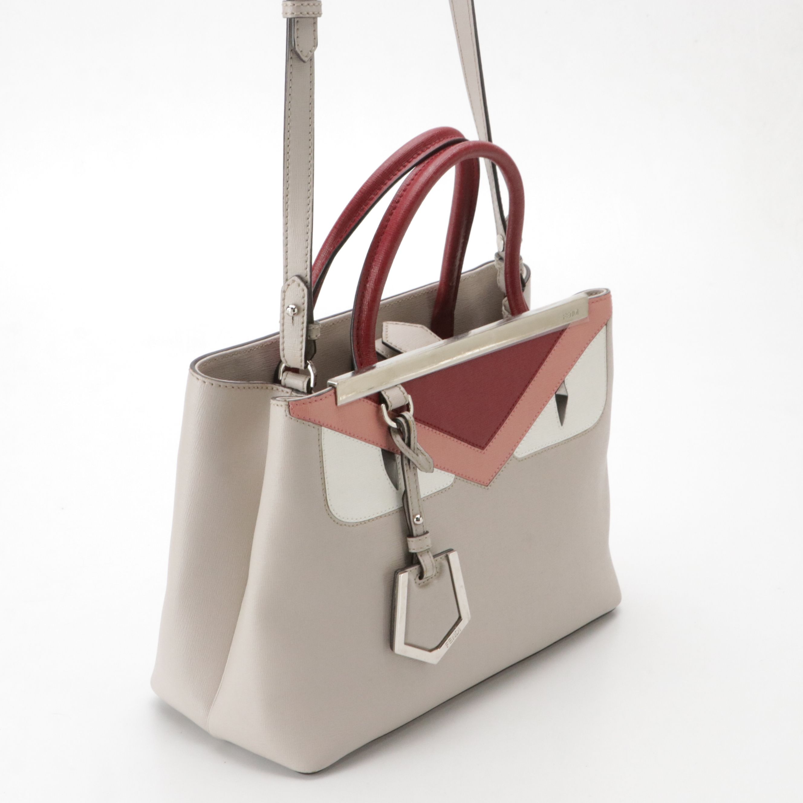 Fendi Petite 2Jours Monster Two-Way Tote Bag in Multicolor Saffiano Leather