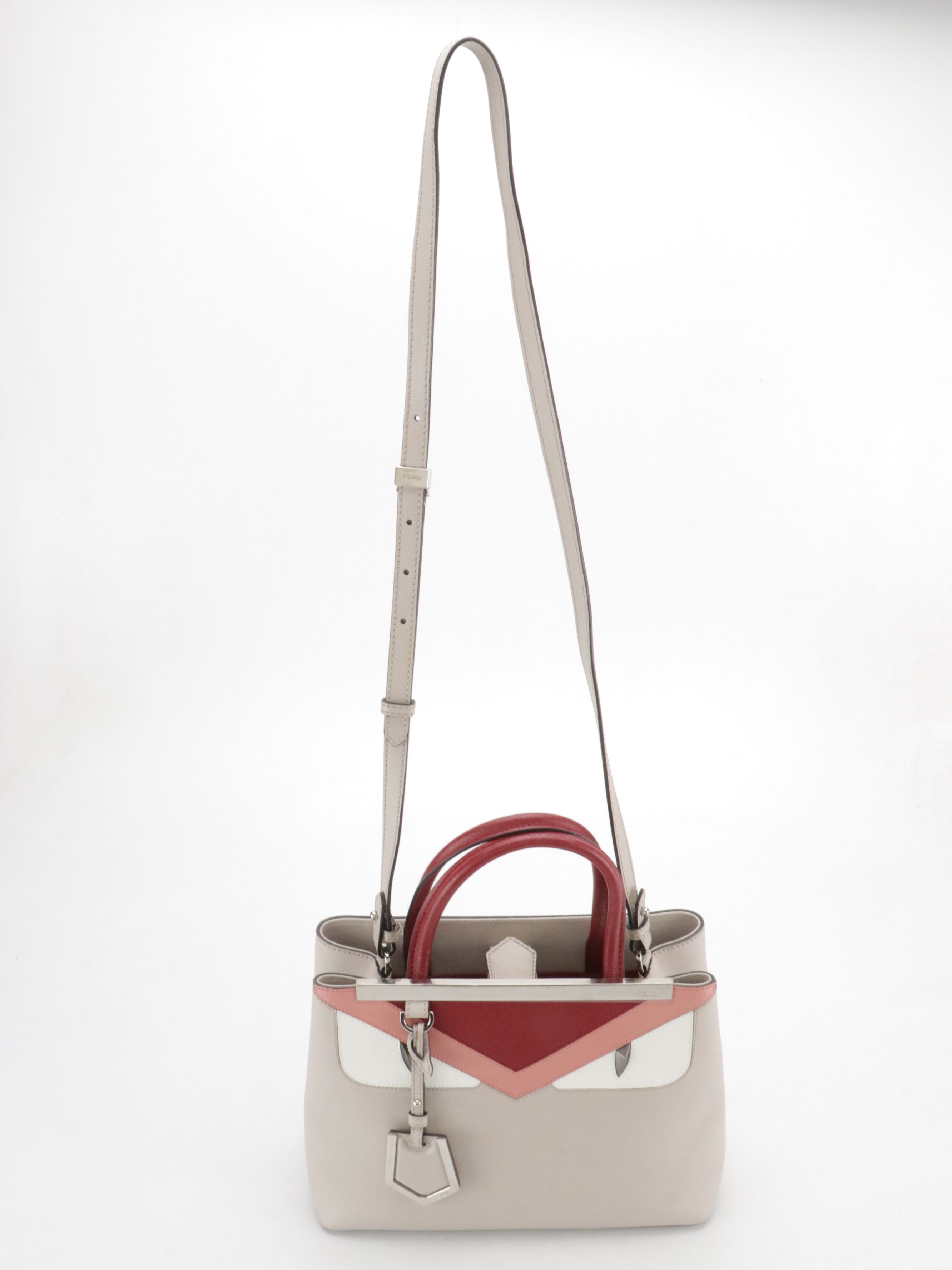 Fendi Petite 2Jours Monster Two-Way Tote Bag in Multicolor Saffiano Leather