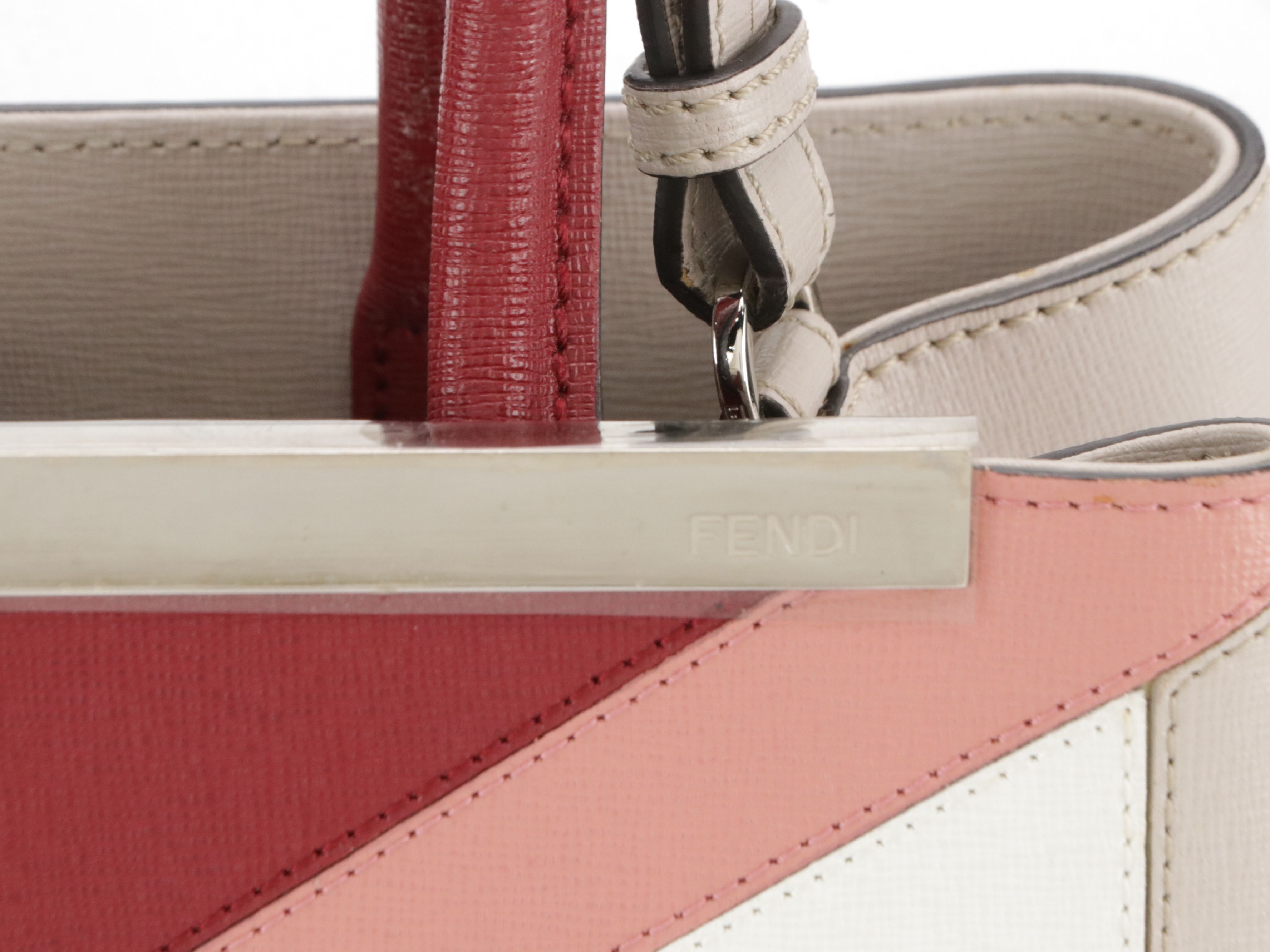 Fendi Petite 2Jours Monster Two-Way Tote Bag in Multicolor Saffiano Leather