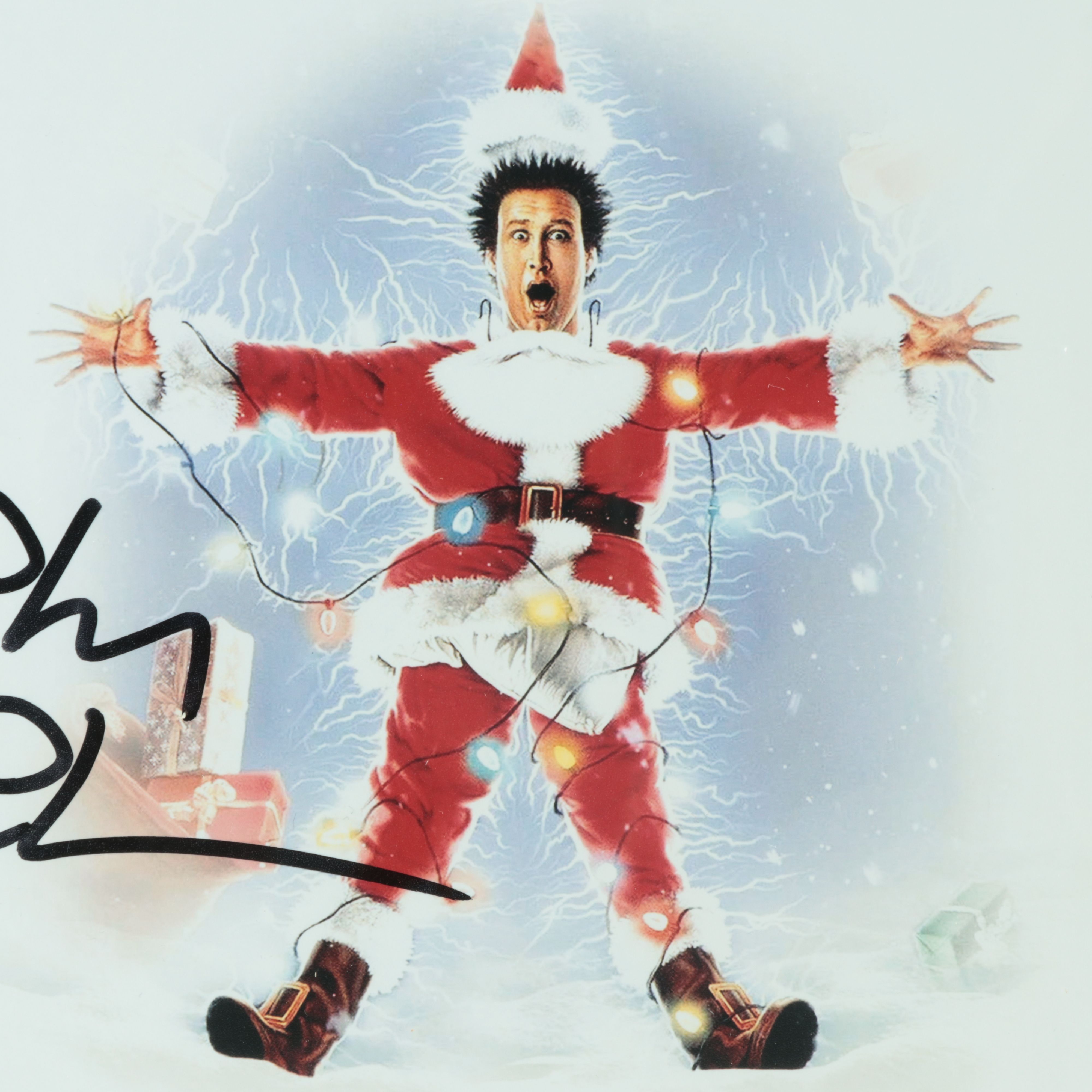 Chevy Chase Signed “Christmas Vacation” Movie Print in Matted Frame, JSA