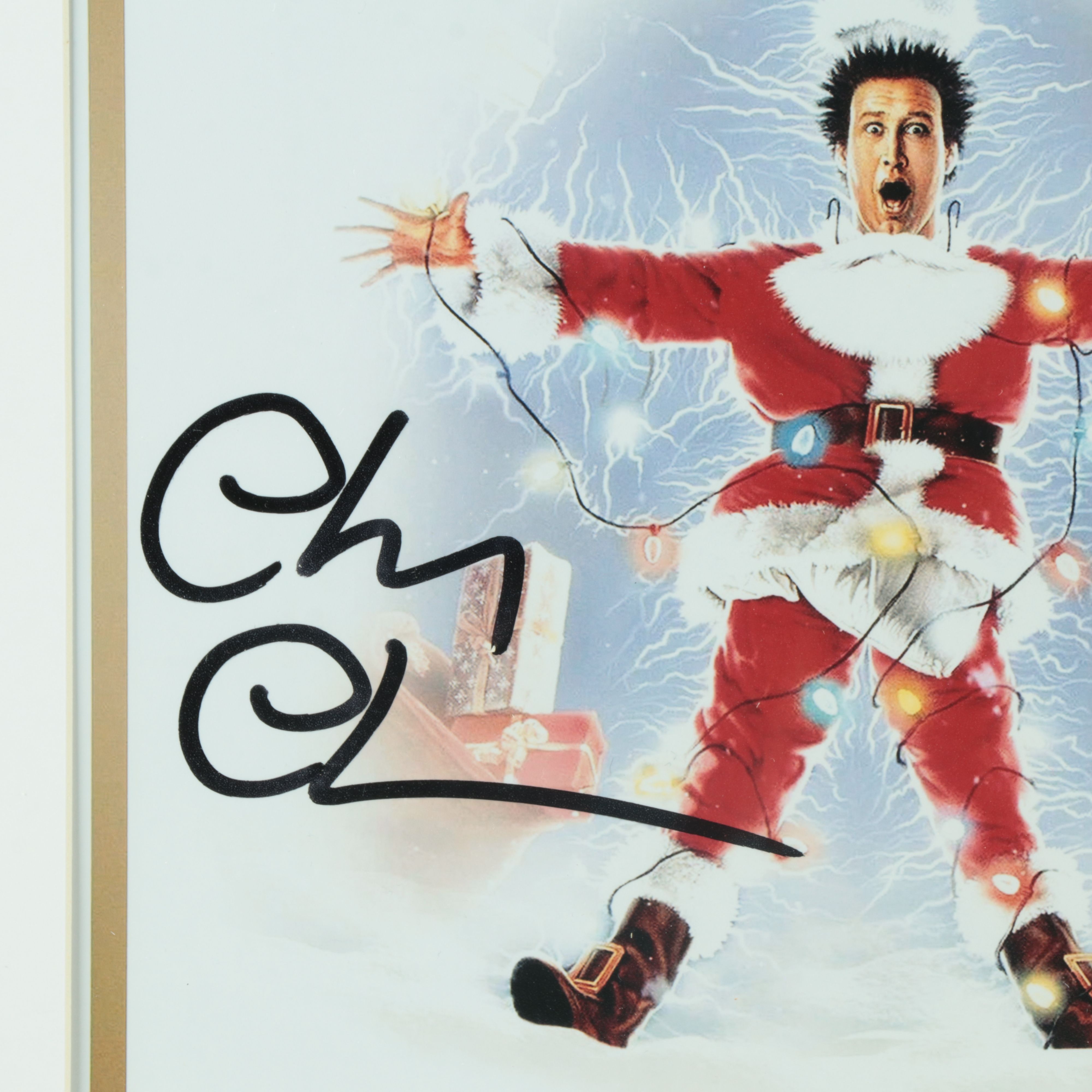 Chevy Chase Signed “Christmas Vacation” Movie Print in Matted Frame, JSA