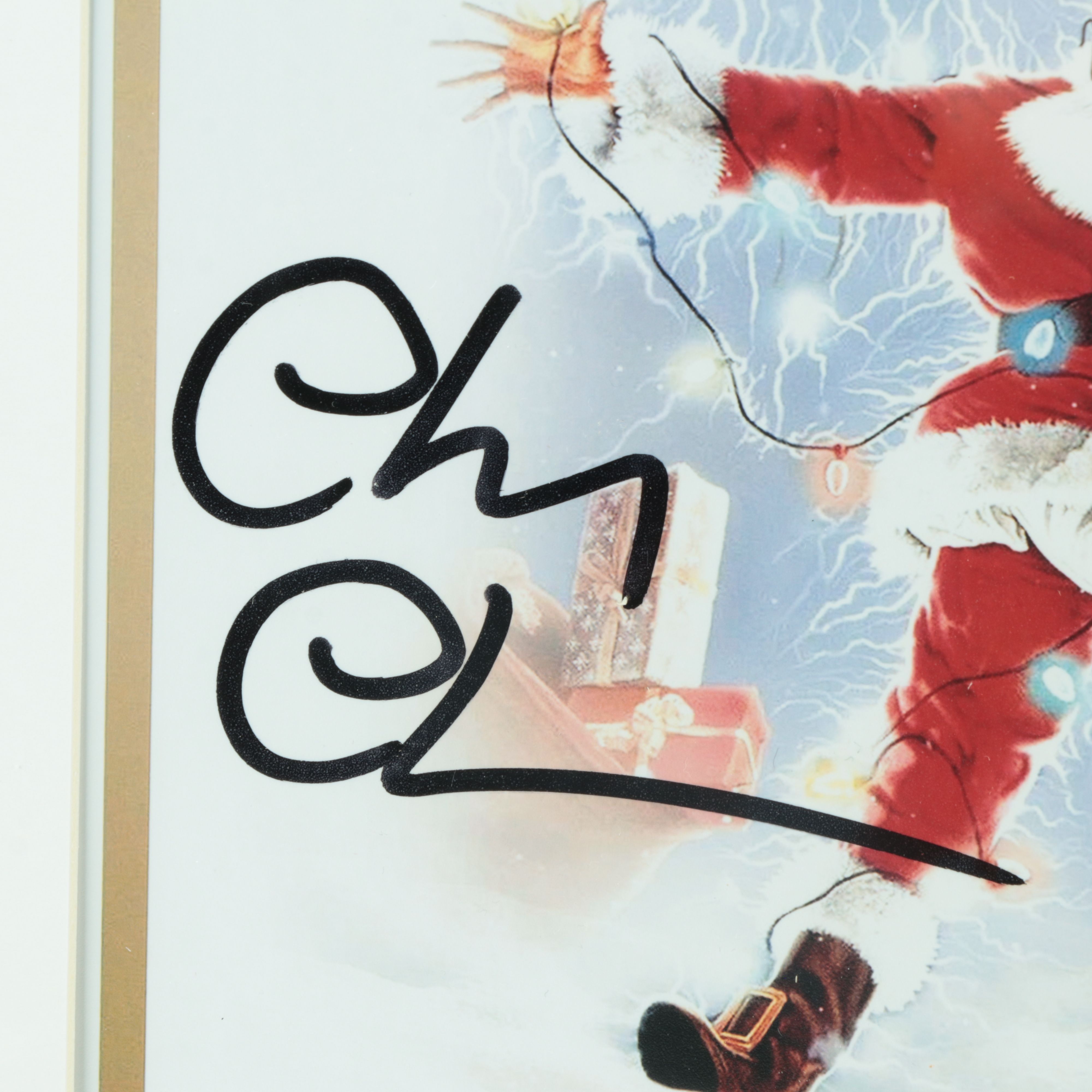 Chevy Chase Signed “Christmas Vacation” Movie Print in Matted Frame, JSA