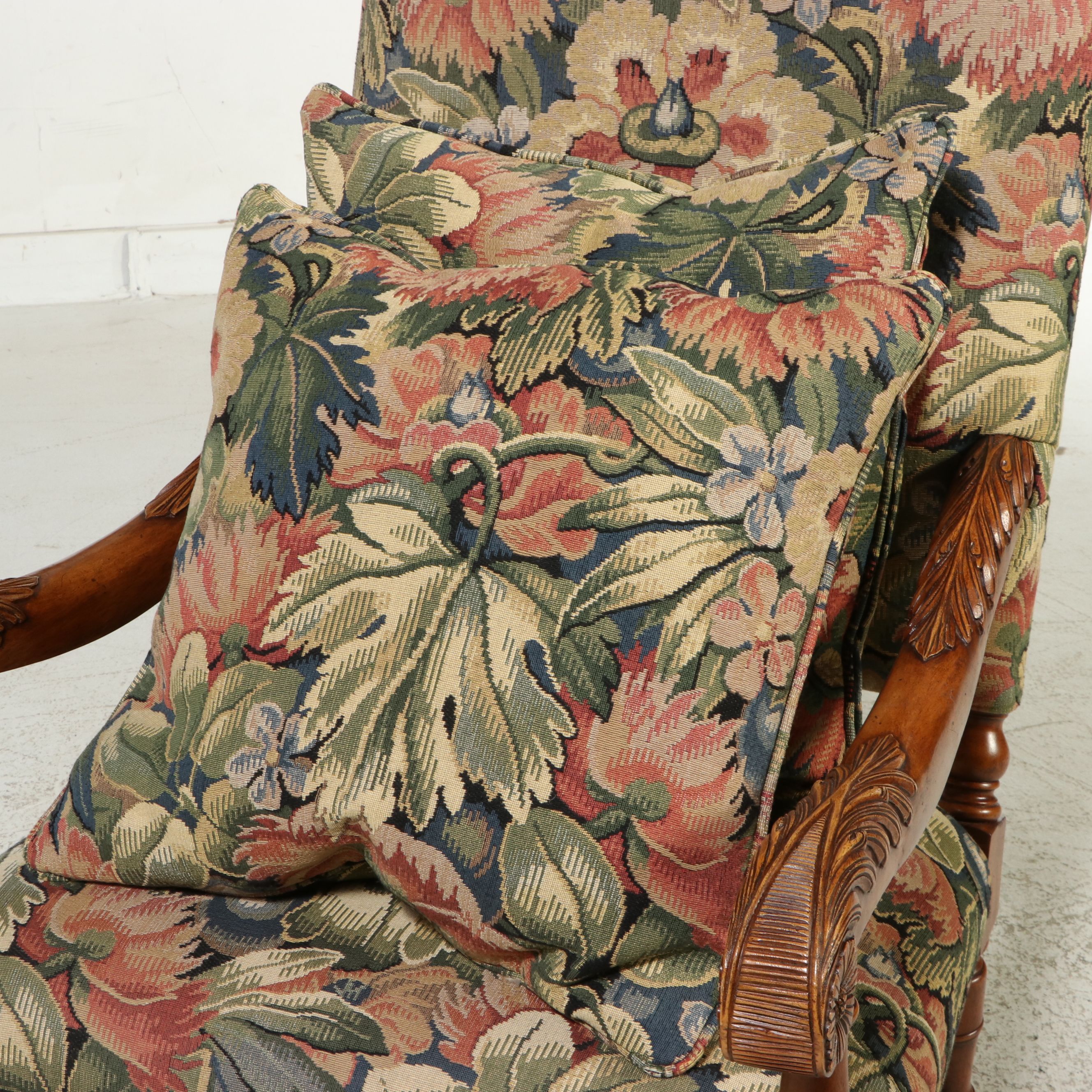 Ardley Hall French Louis XIII Style Library Chair, Late 20th Century