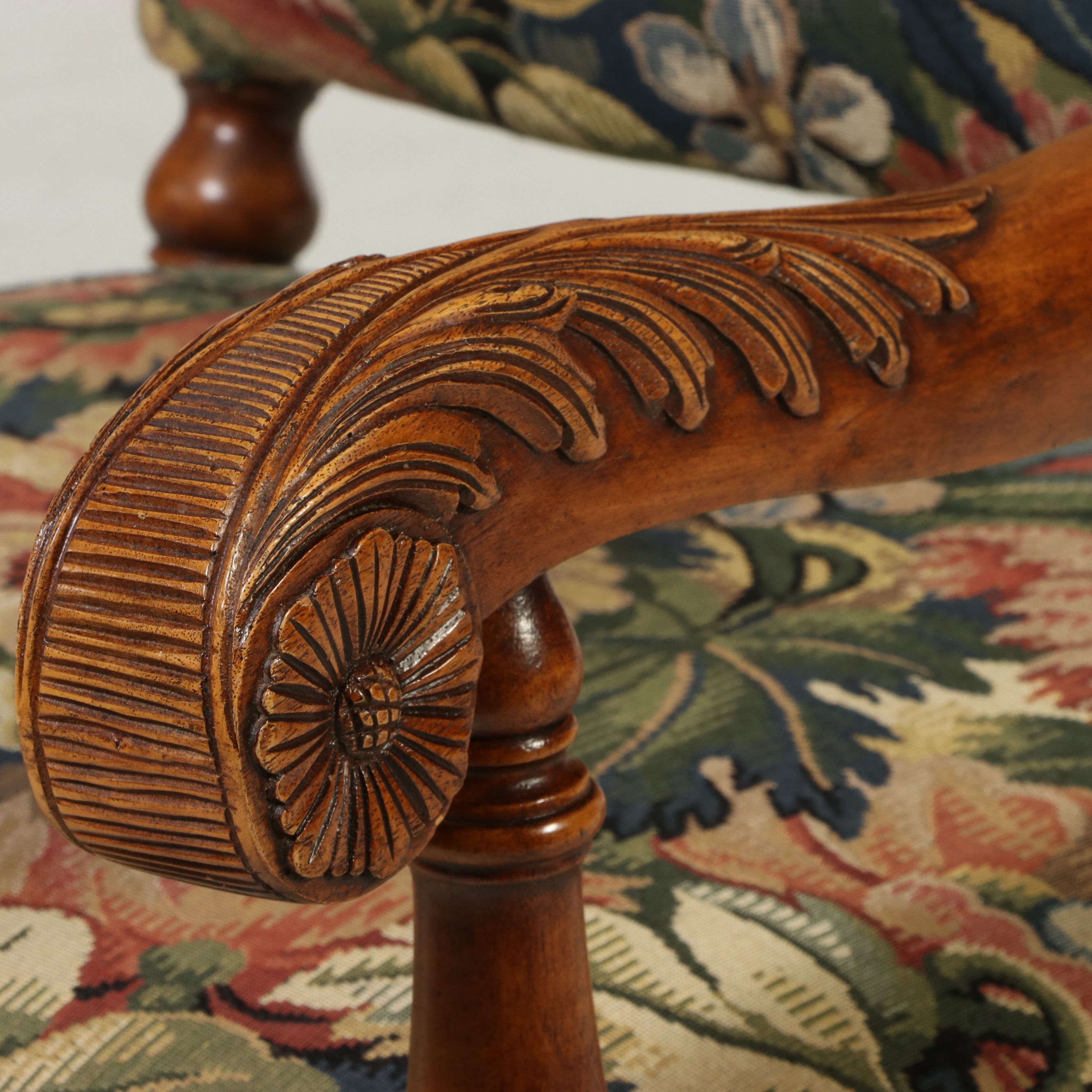 Ardley Hall French Louis XIII Style Library Chair, Late 20th Century