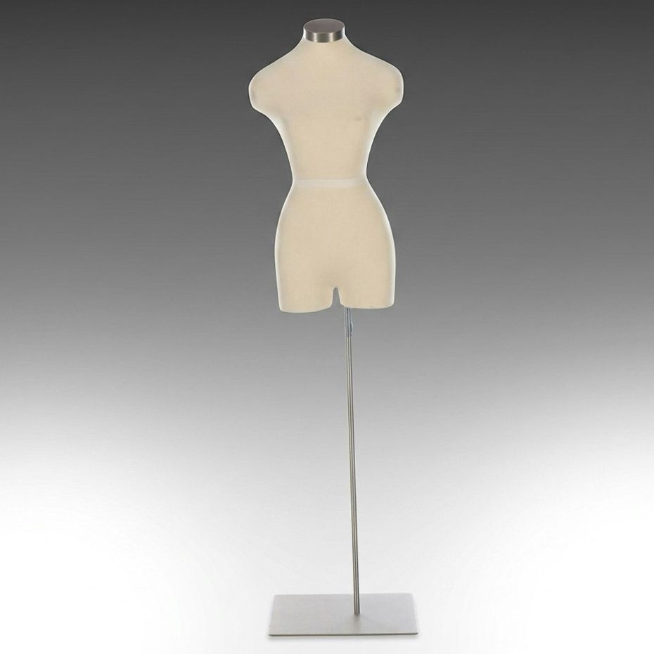 Female Torso Mannequin with Metal Stand