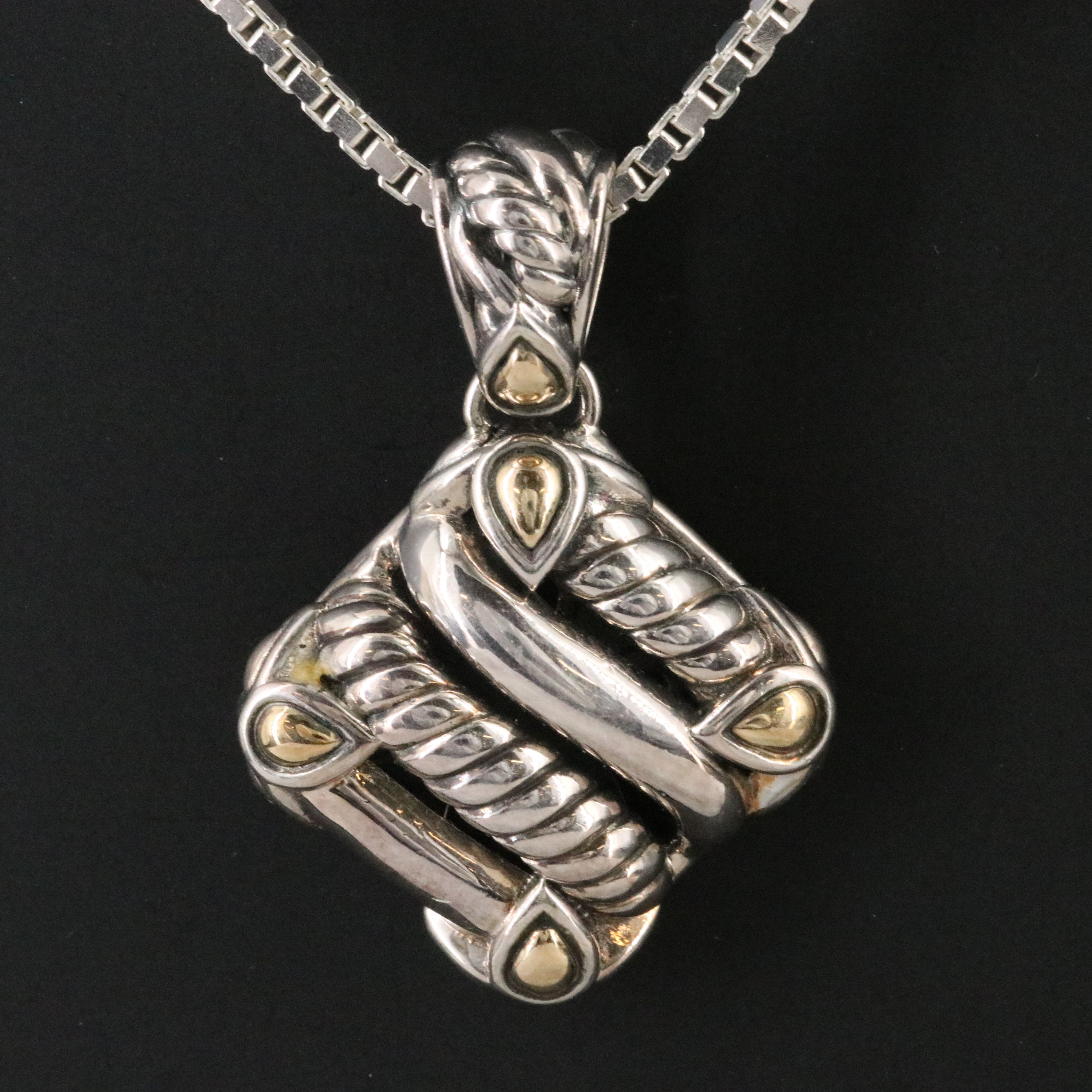 JAi by John Hardy Sterling Pendant with 14K Accents on 950 Silver Necklace