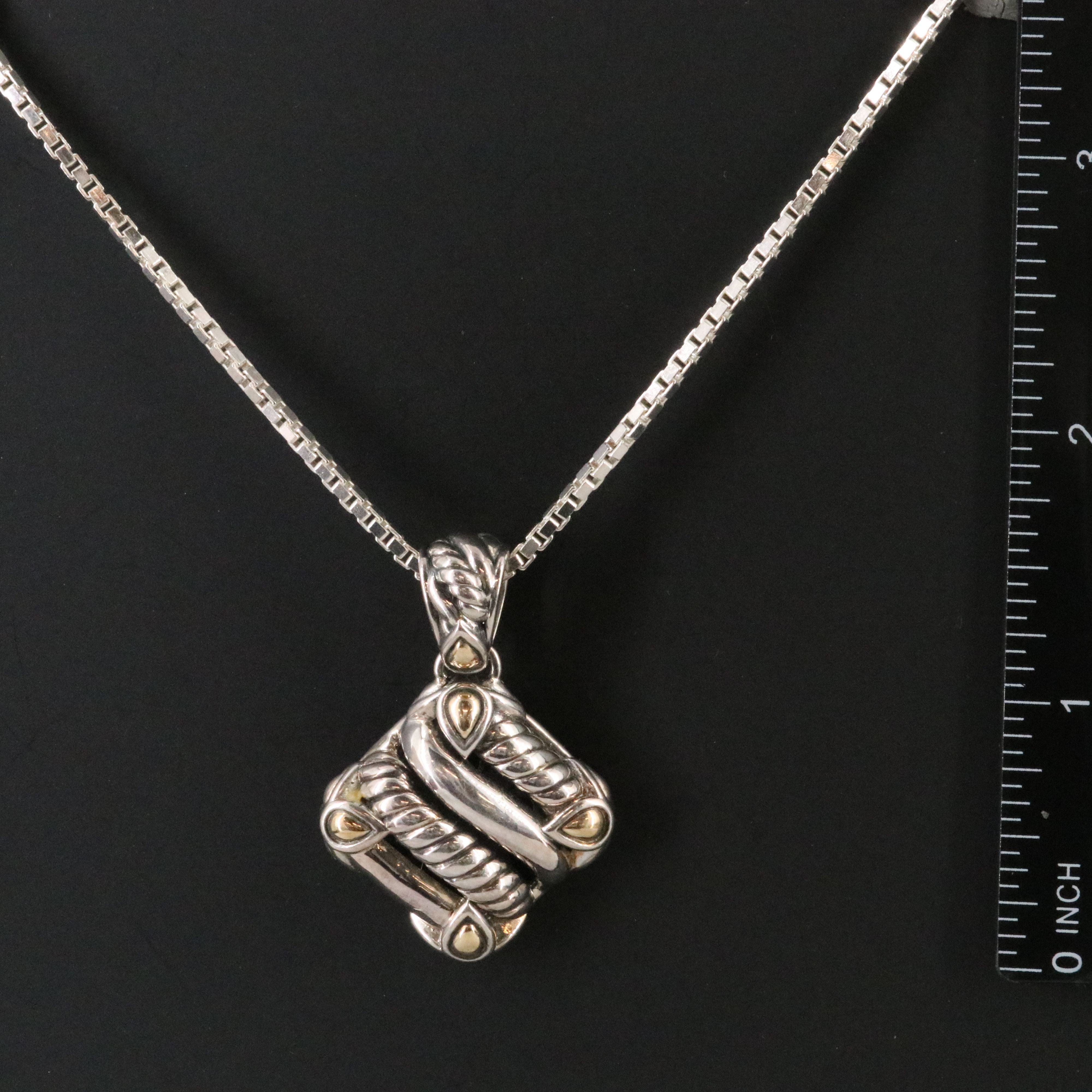 JAi by John Hardy Sterling Pendant with 14K Accents on 950 Silver Necklace