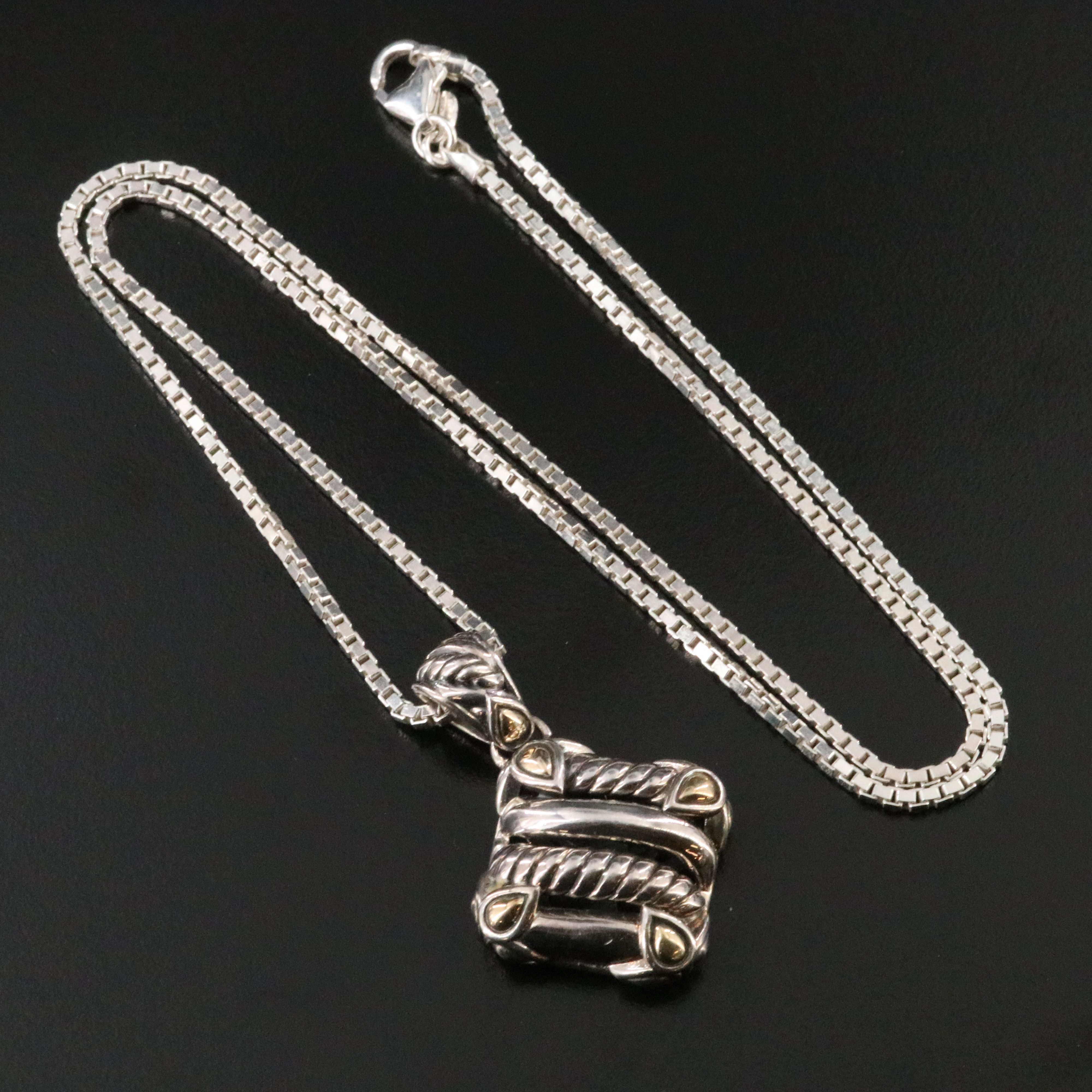 JAi by John Hardy Sterling Pendant with 14K Accents on 950 Silver Necklace