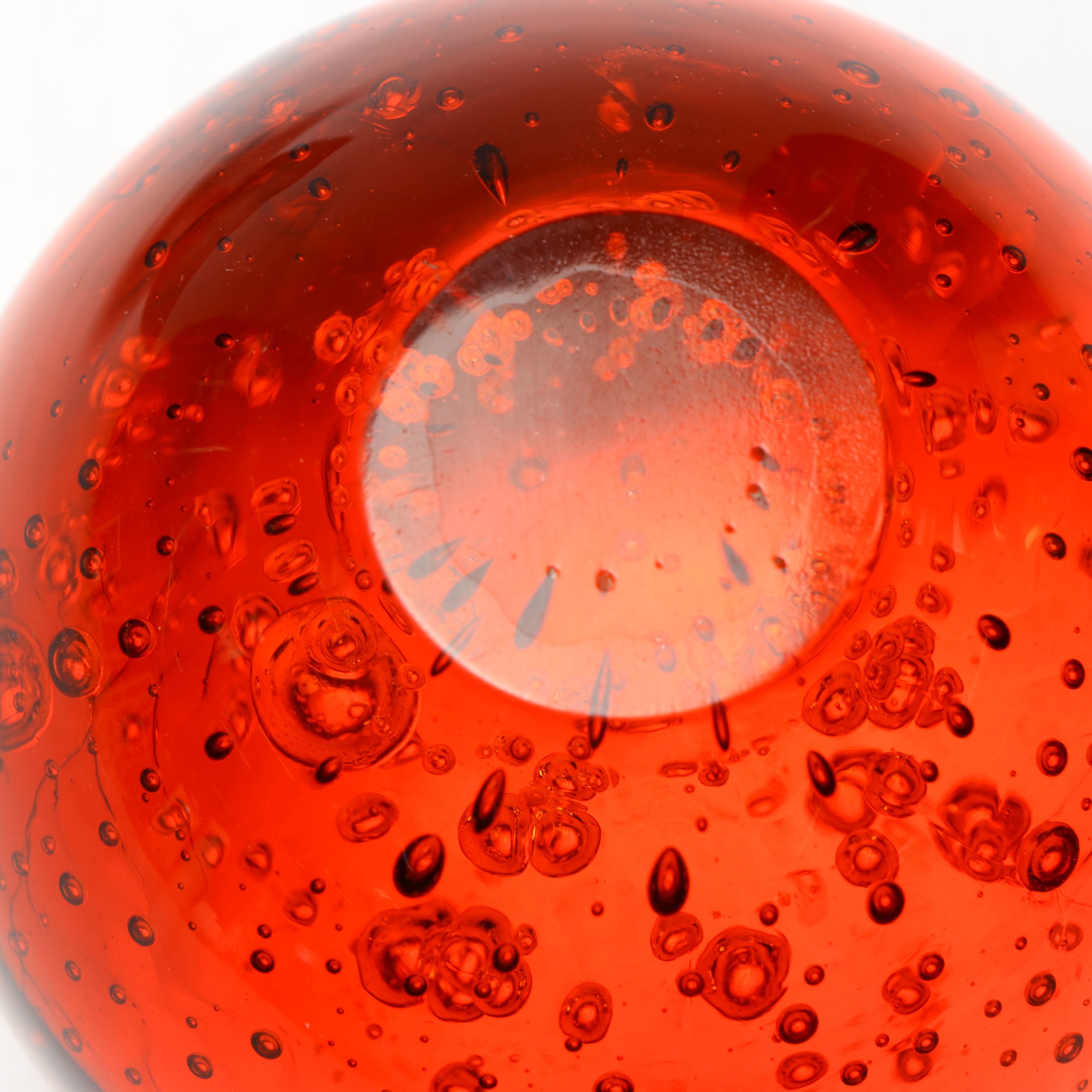 Kosta Boda Glass Bowl with Red Glass Paperweight