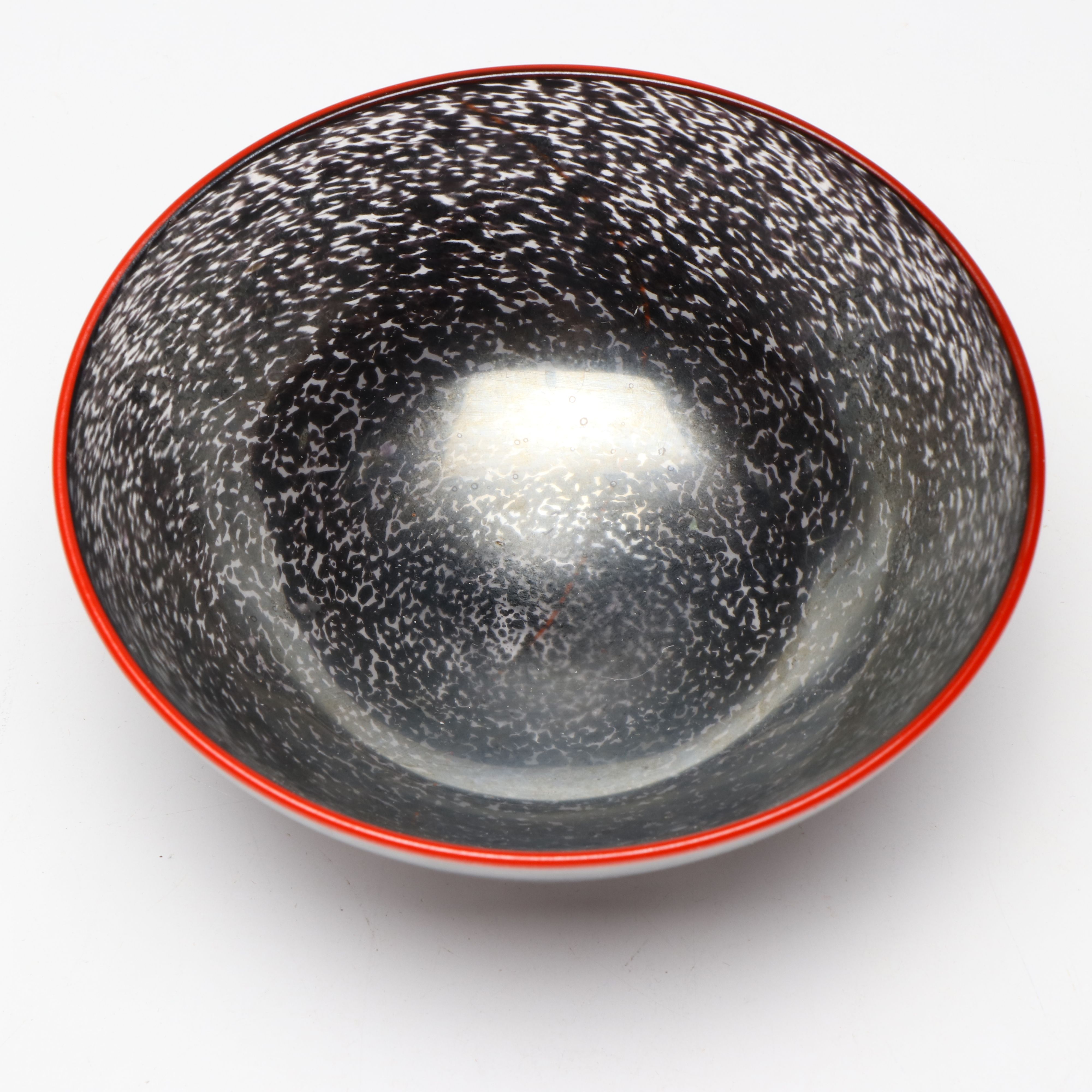 Kosta Boda Glass Bowl with Red Glass Paperweight