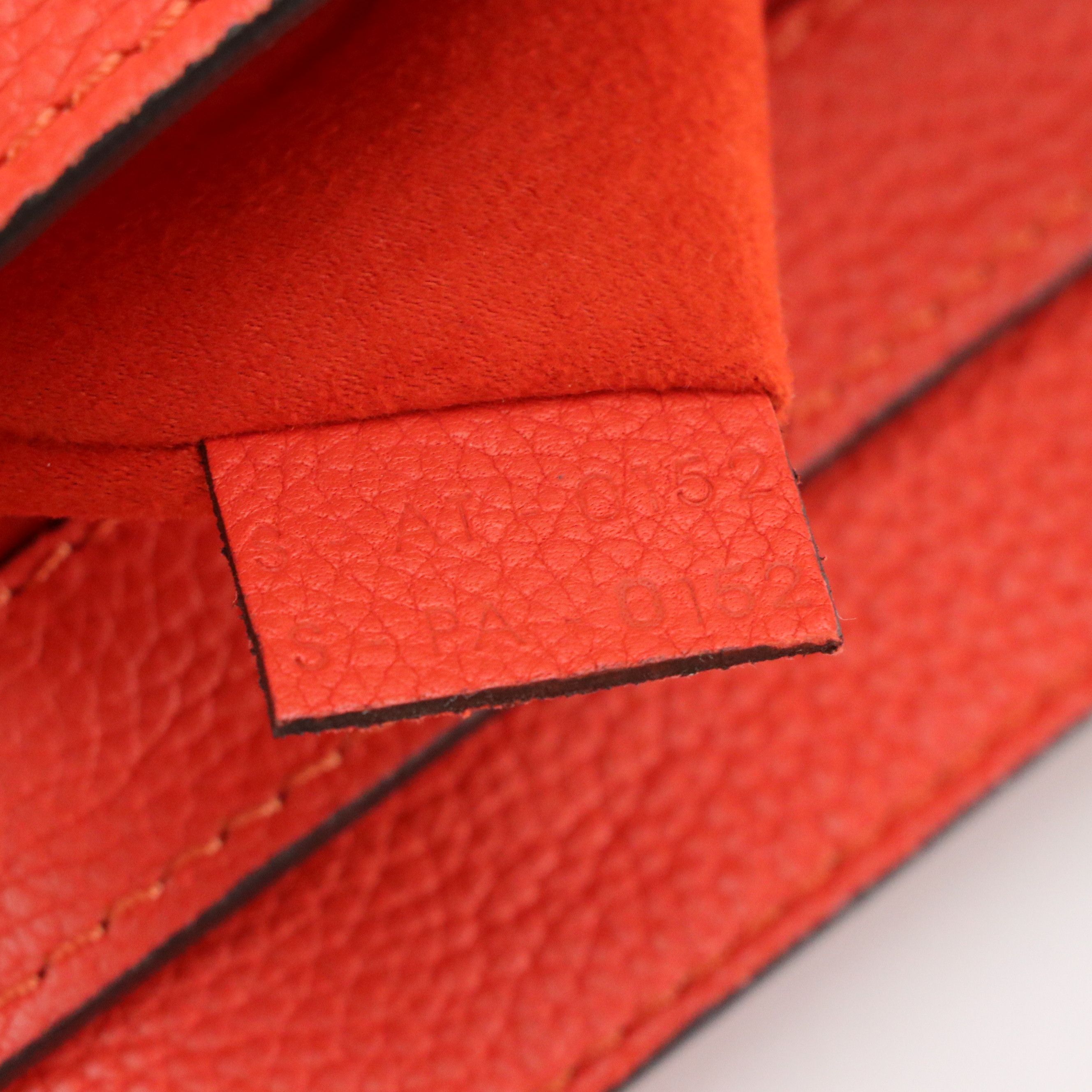 LEO: Celine Micro Luggage Handbag in Orange Grained Calfskin Leather