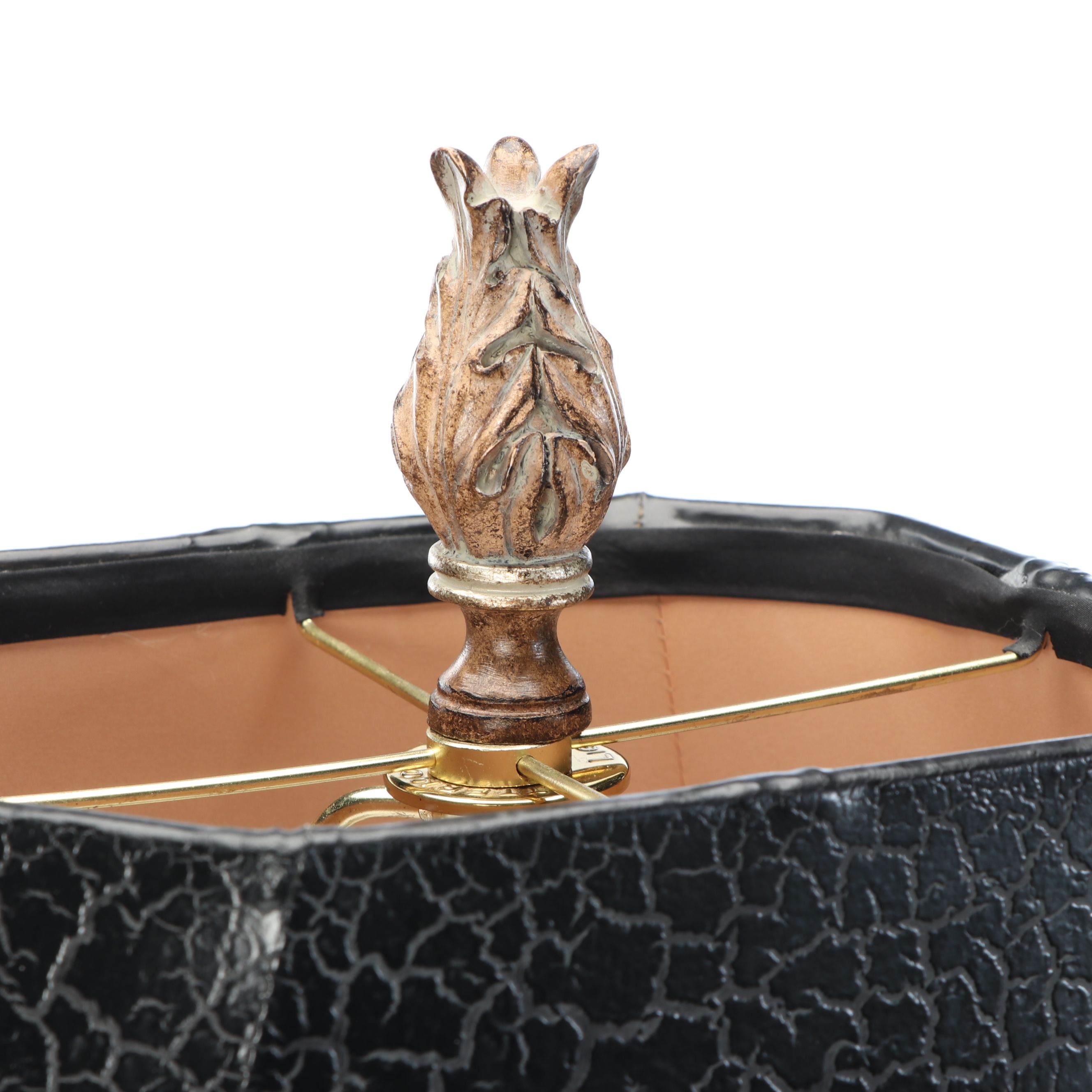 Neoclassical Style Ceramic Table Lamps with Faux Alligator Lamp Shades