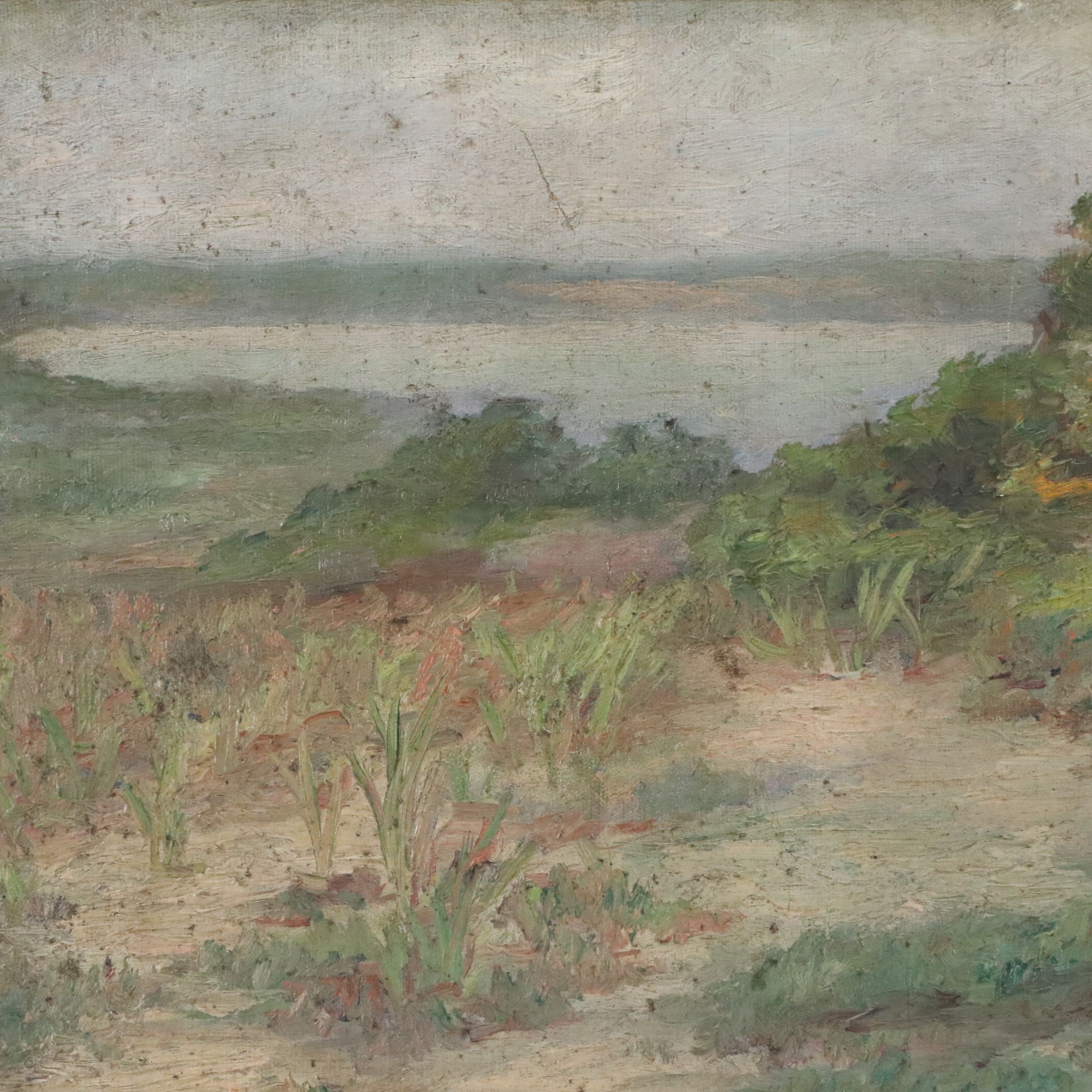 Oil Painting of Beach Dunes, Mid-20th Century