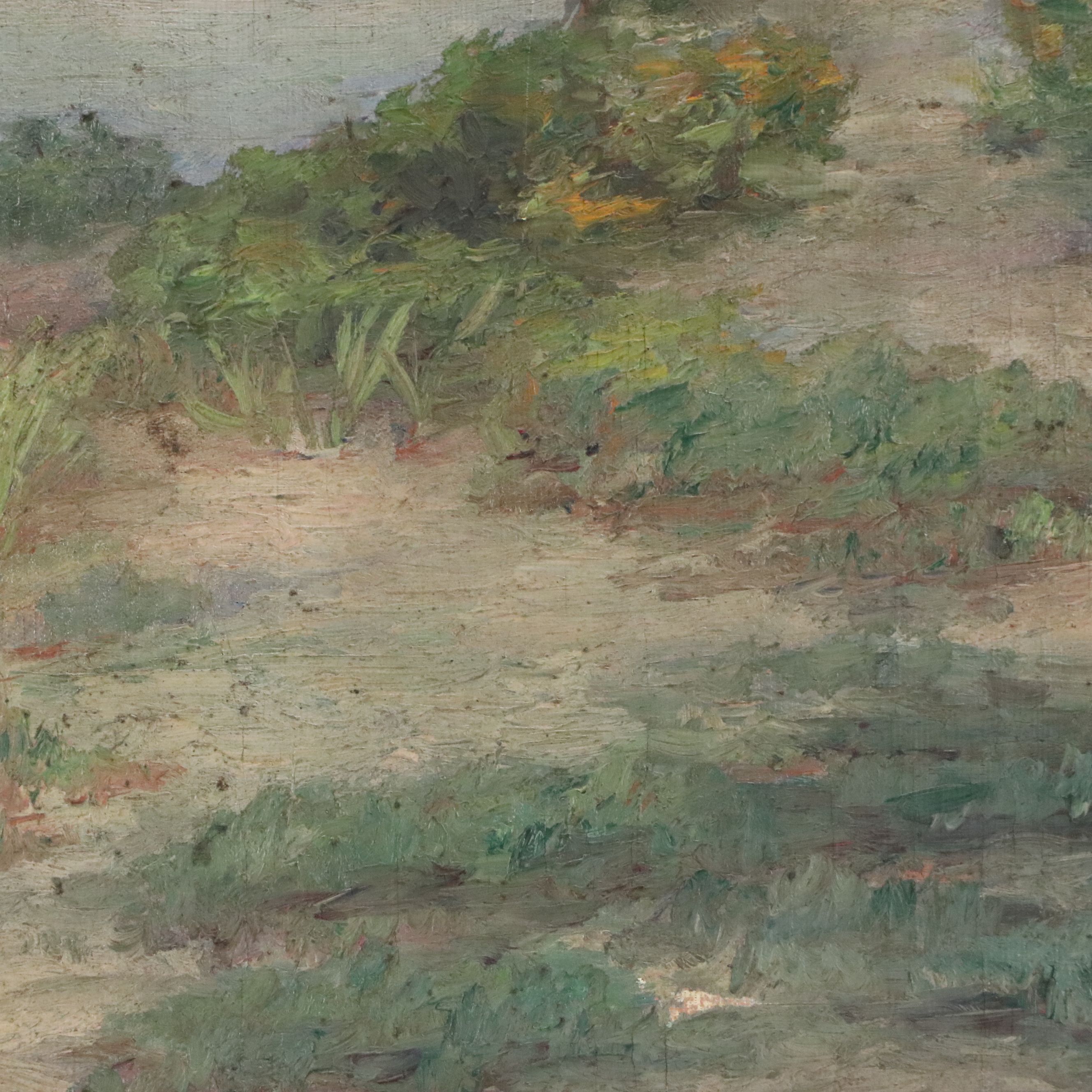 Oil Painting of Beach Dunes, Mid-20th Century