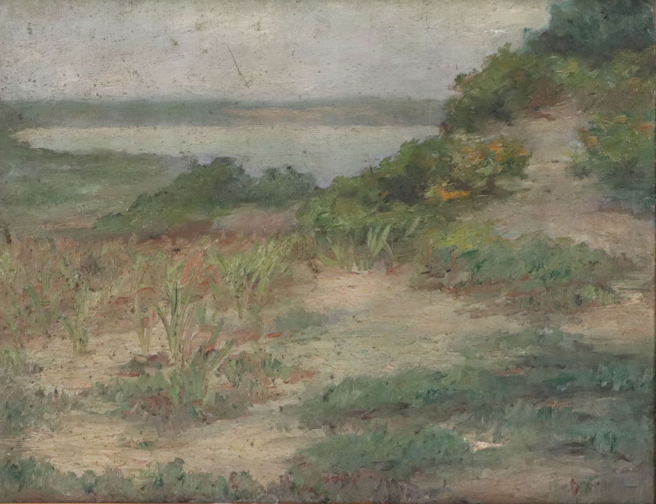Oil Painting of Beach Dunes, Mid-20th Century