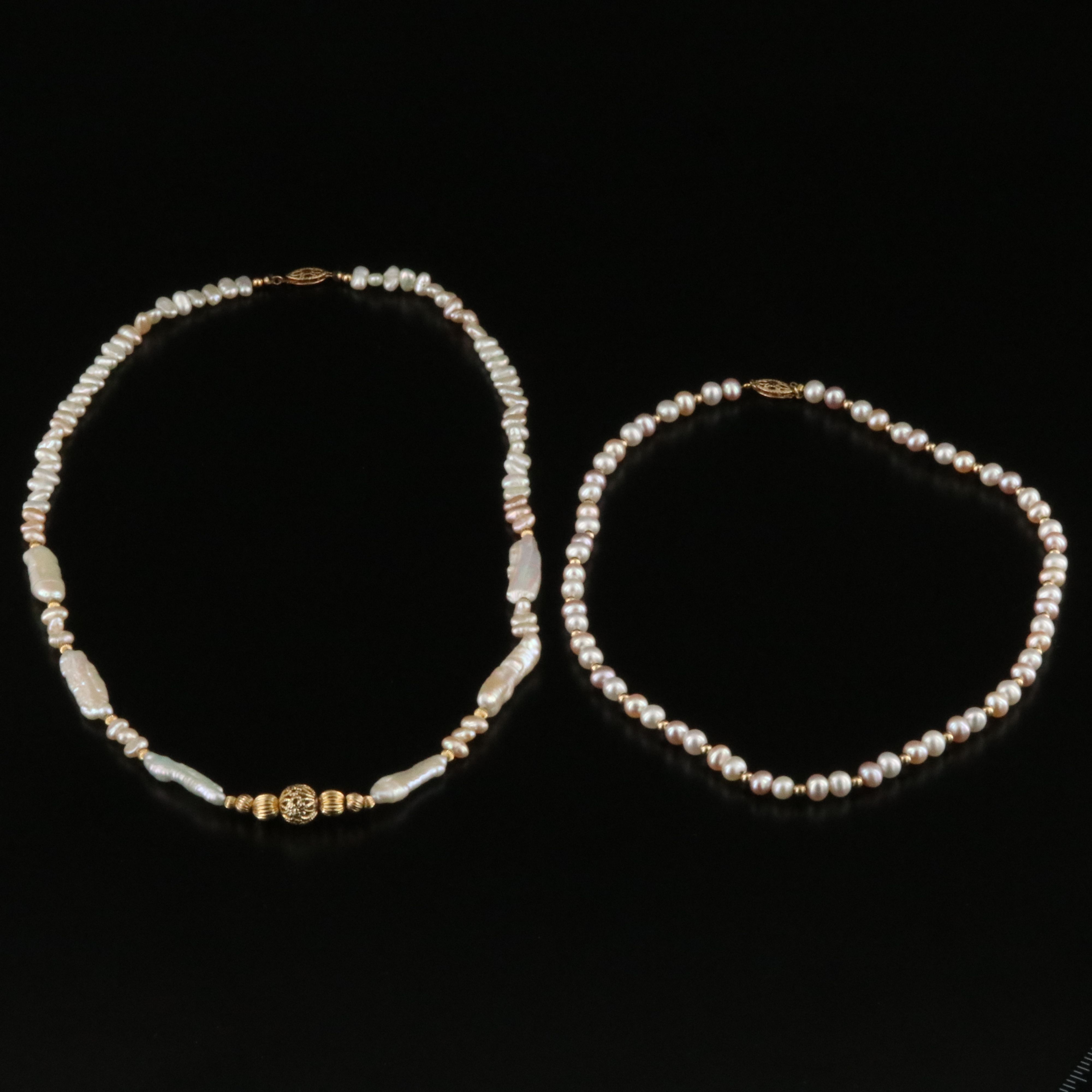 Pearl Necklaces with 14K Clasps