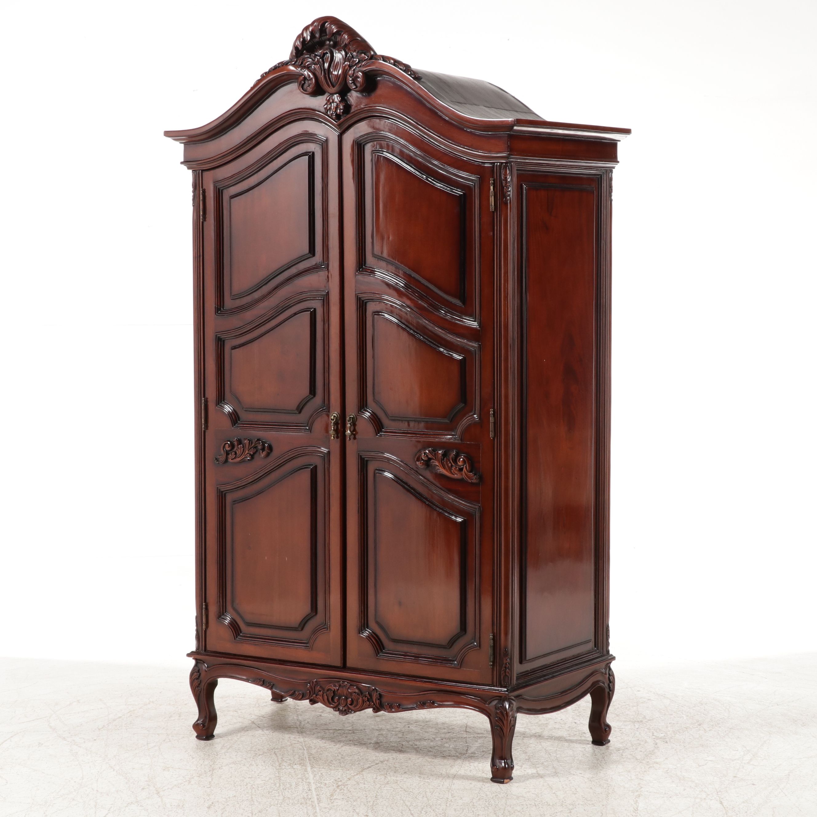 French Provincial Style Cherry Finish Armoire Lyonnaise, Late 20th Century