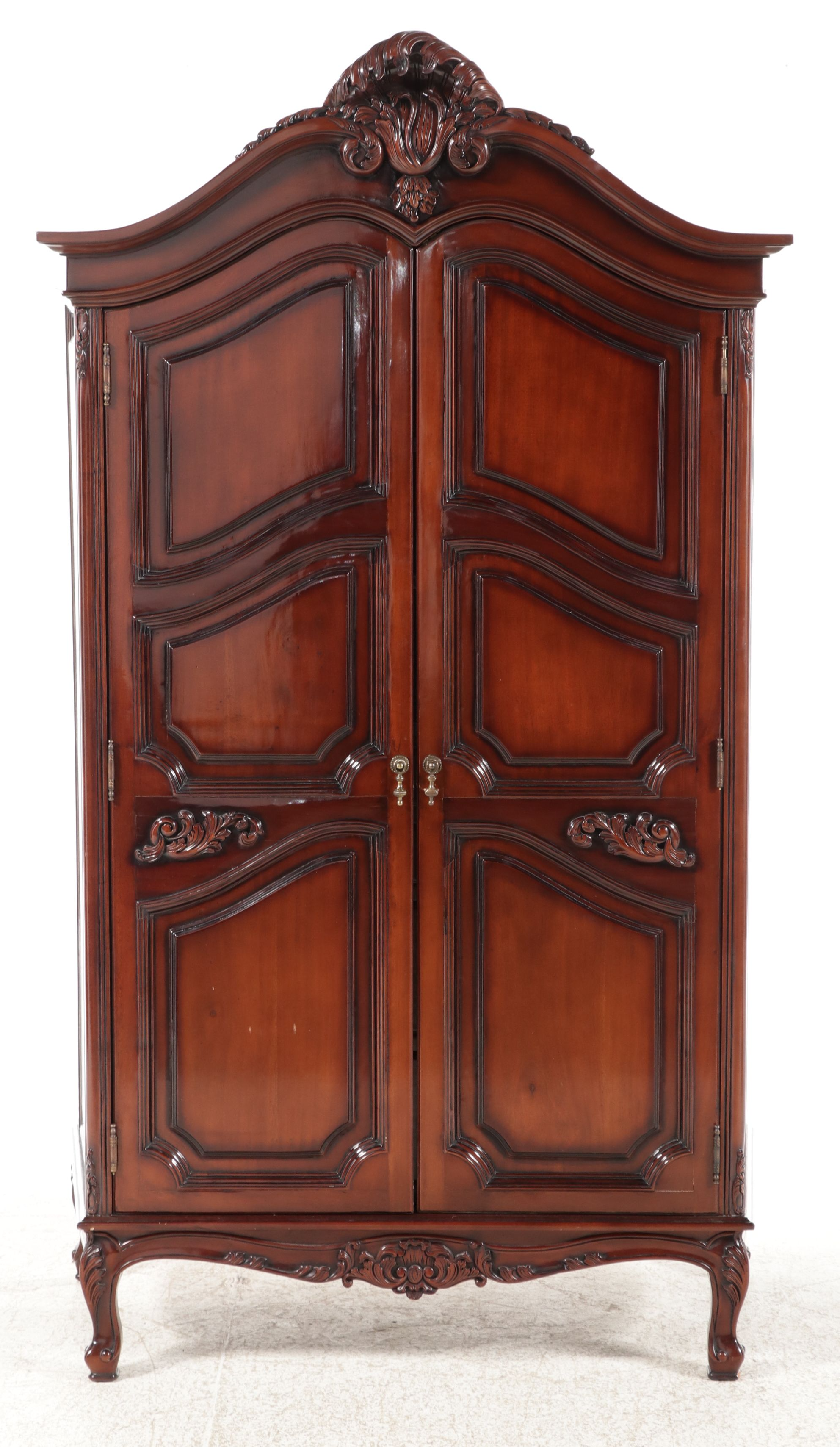 French Provincial Style Cherry Finish Armoire Lyonnaise, Late 20th Century