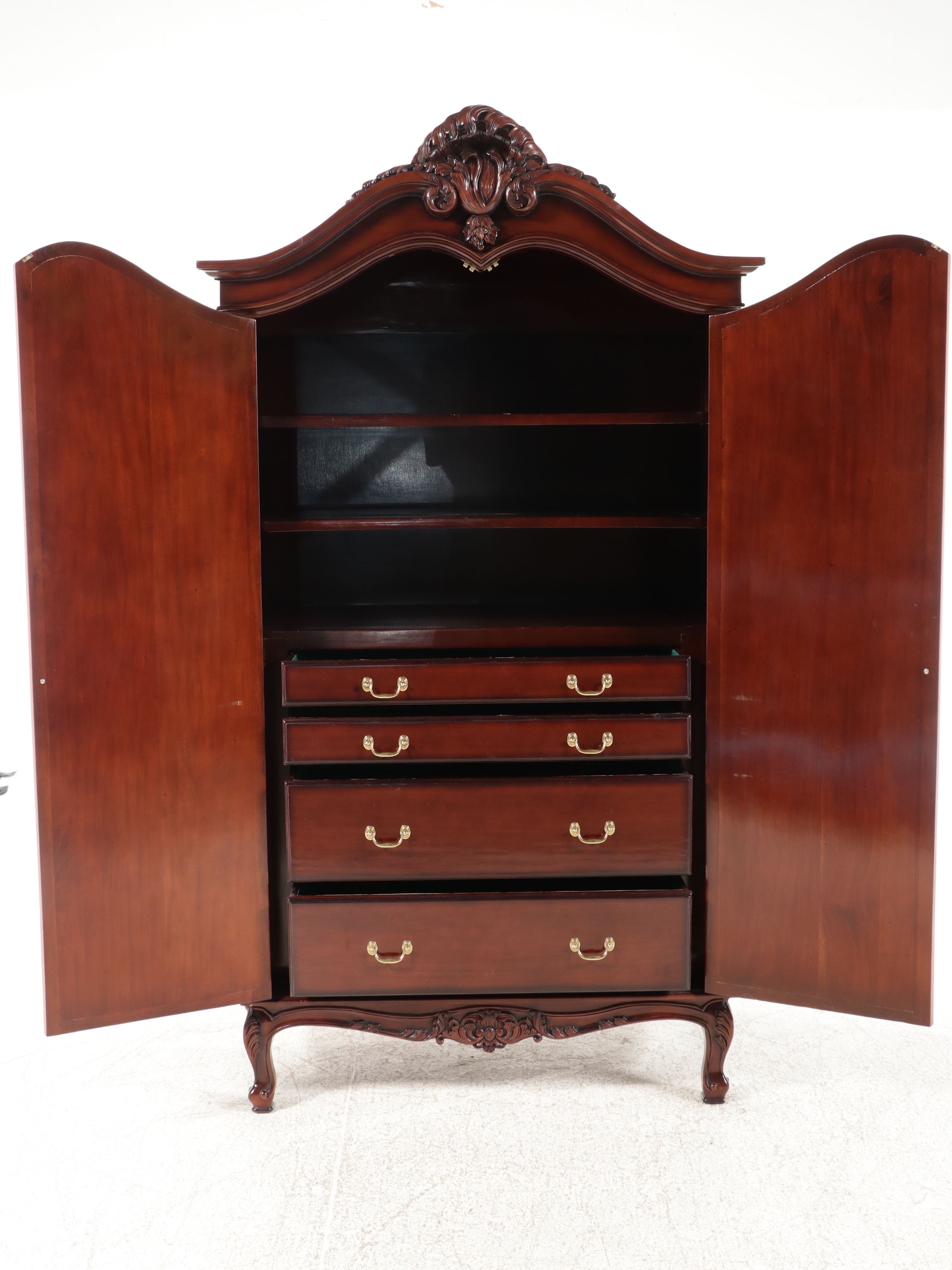 French Provincial Style Cherry Finish Armoire Lyonnaise, Late 20th Century